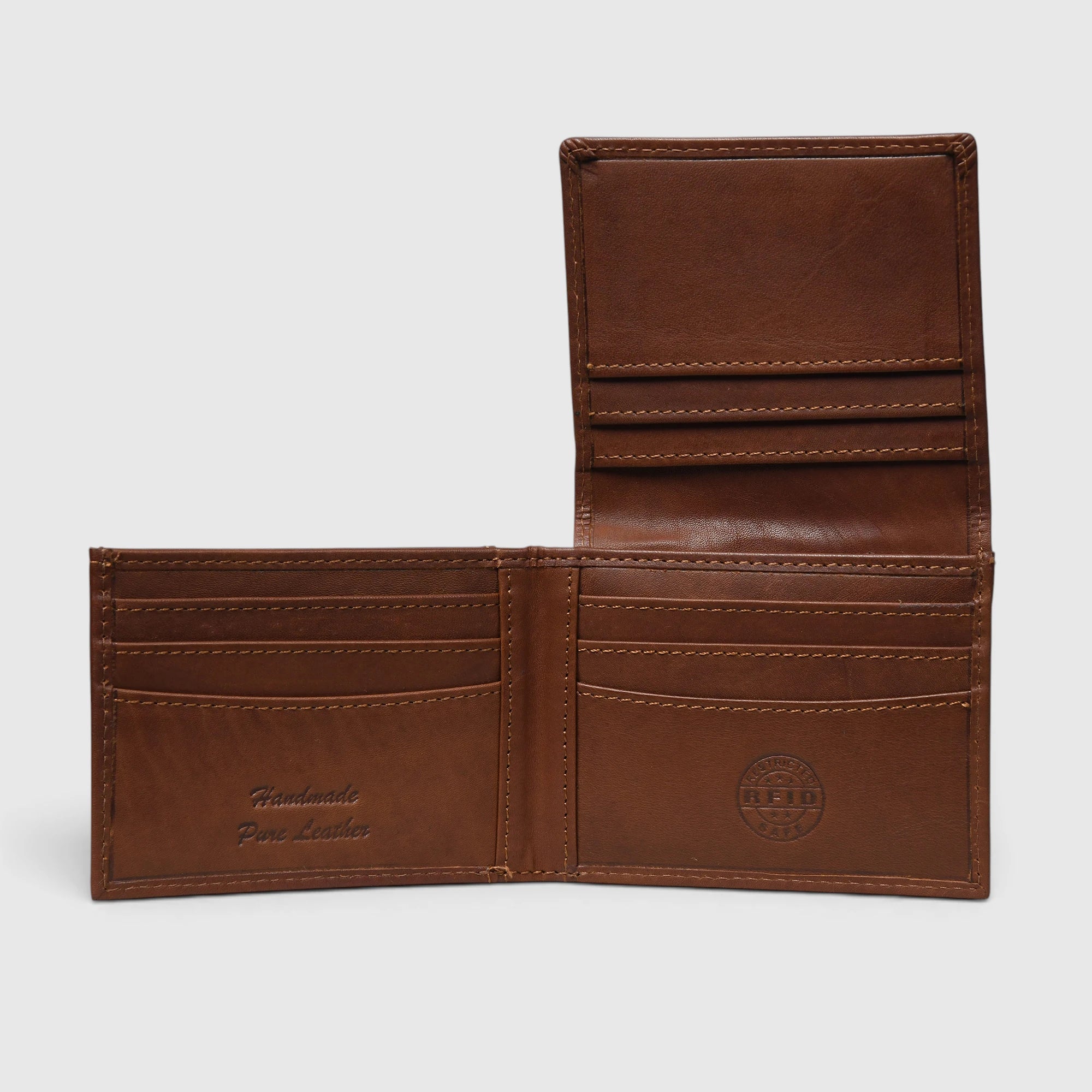 Sentinel Vintage RFID Leather Trifold Wallet – Tan Colour