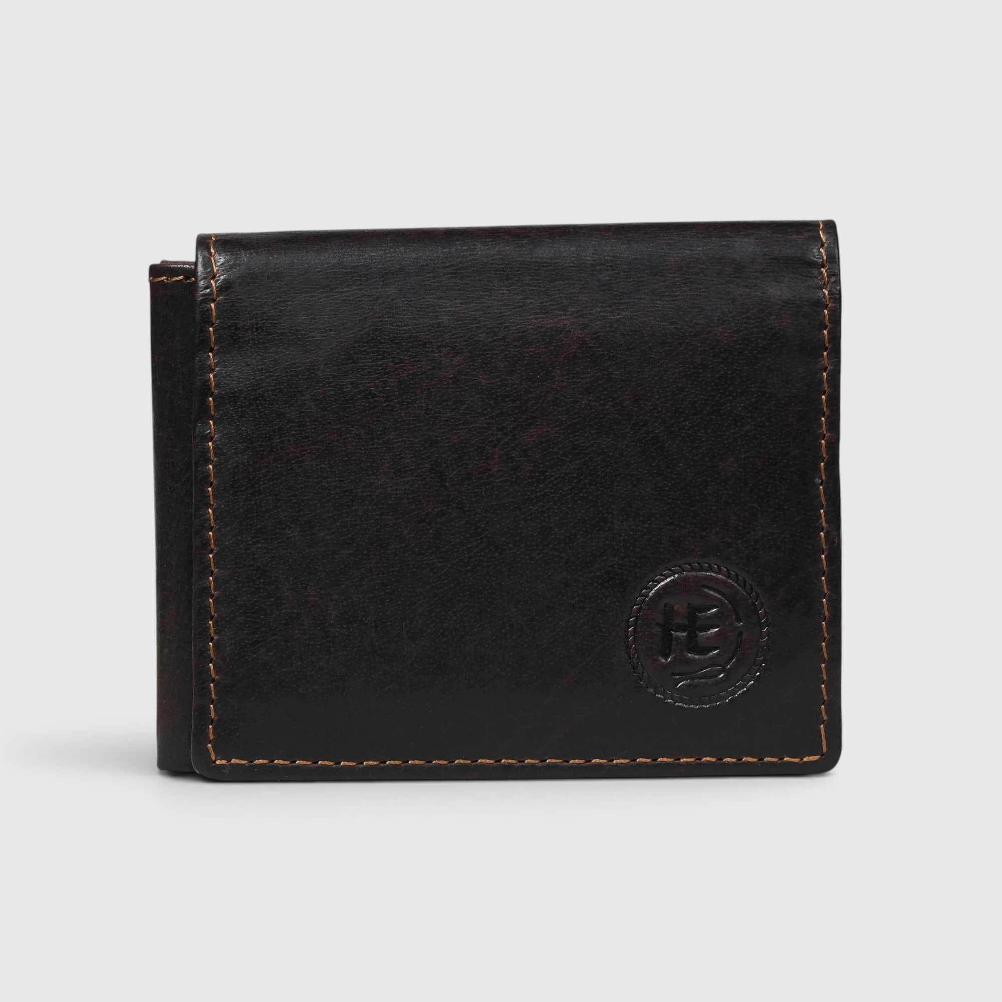 Sentinel Vintage RFID Leather Trifold Wallet – Espresso Brown