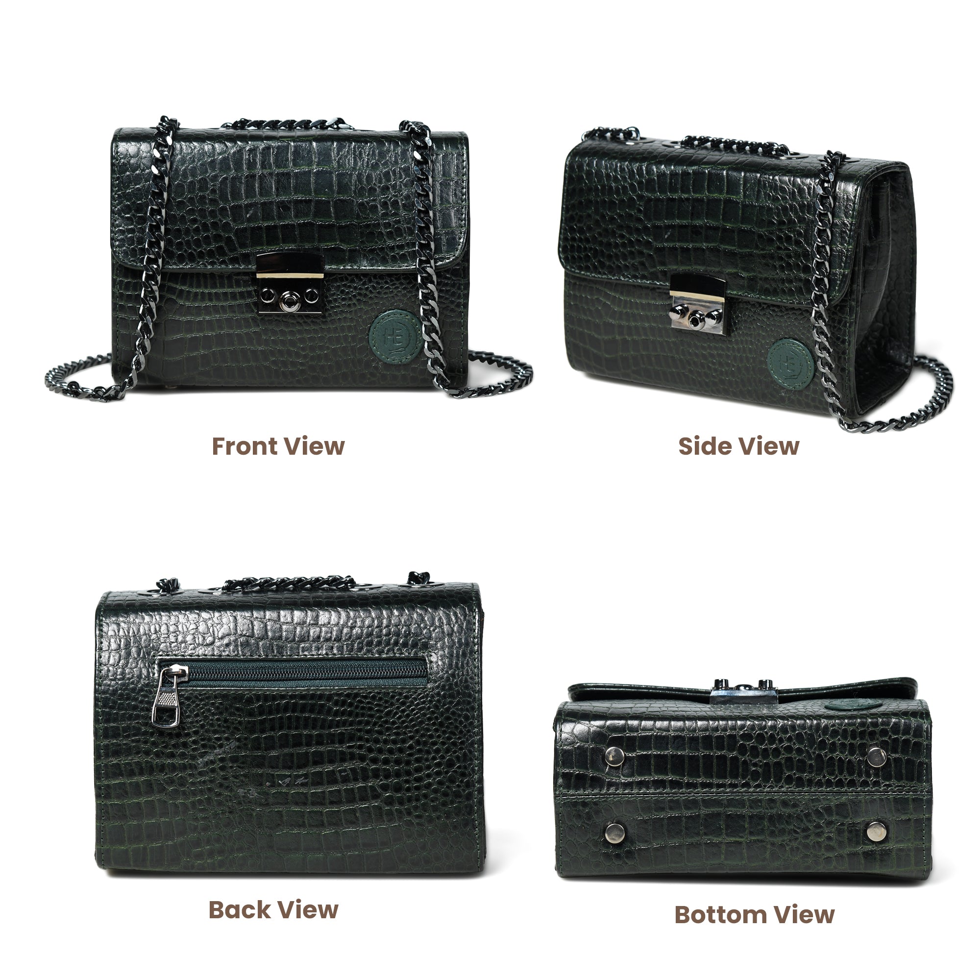 Obsidian Executive Leather Sling Bag - Rich Green