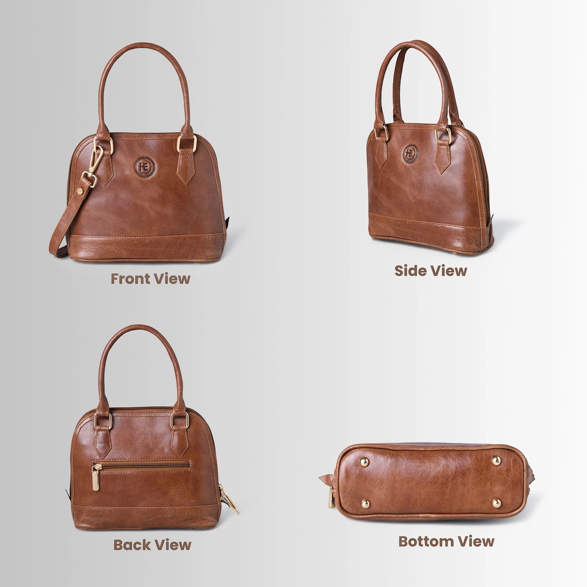 The Monroe Classic Leather Satchel - Tan Color