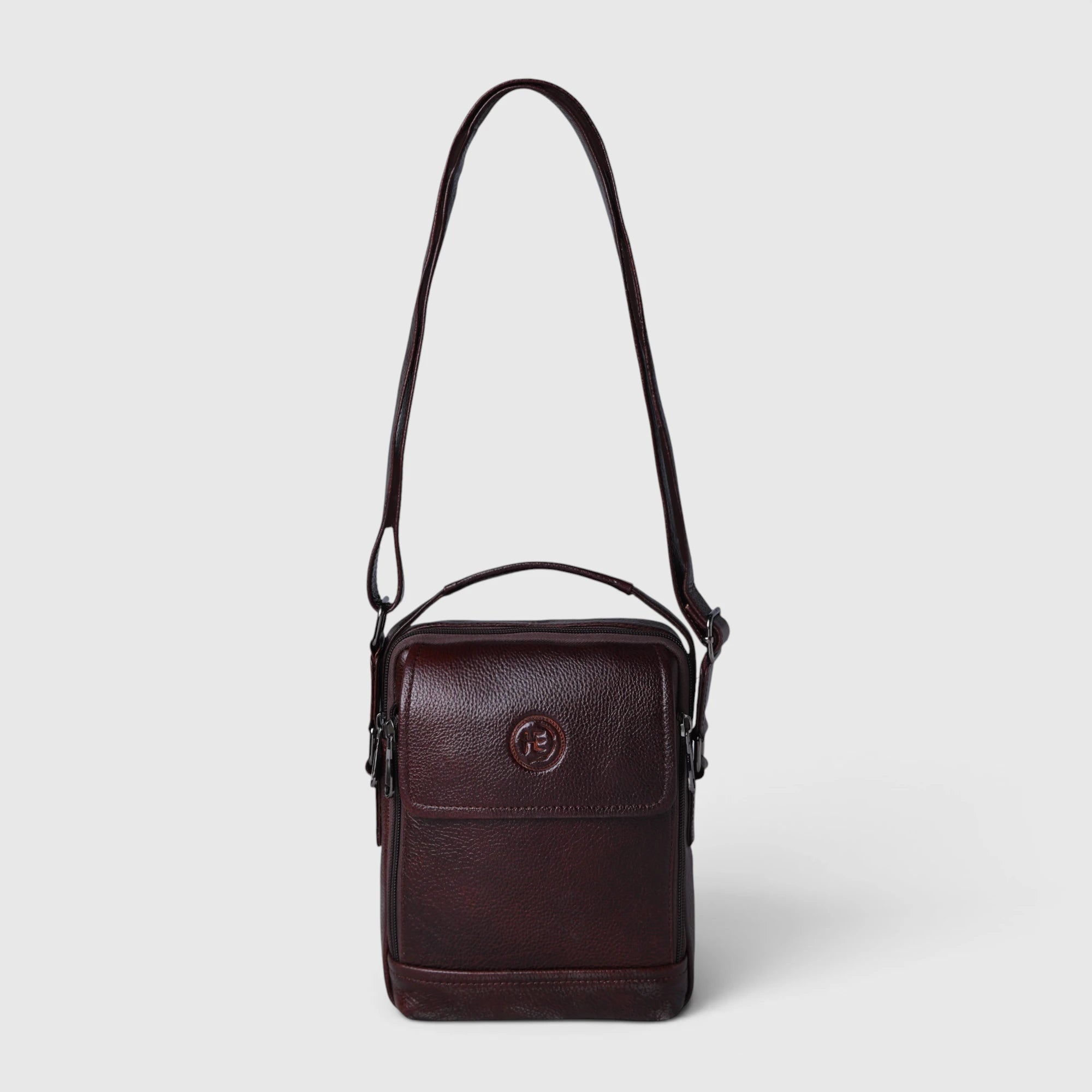 Mason Leather Crossbody Bag - Espresso Brown