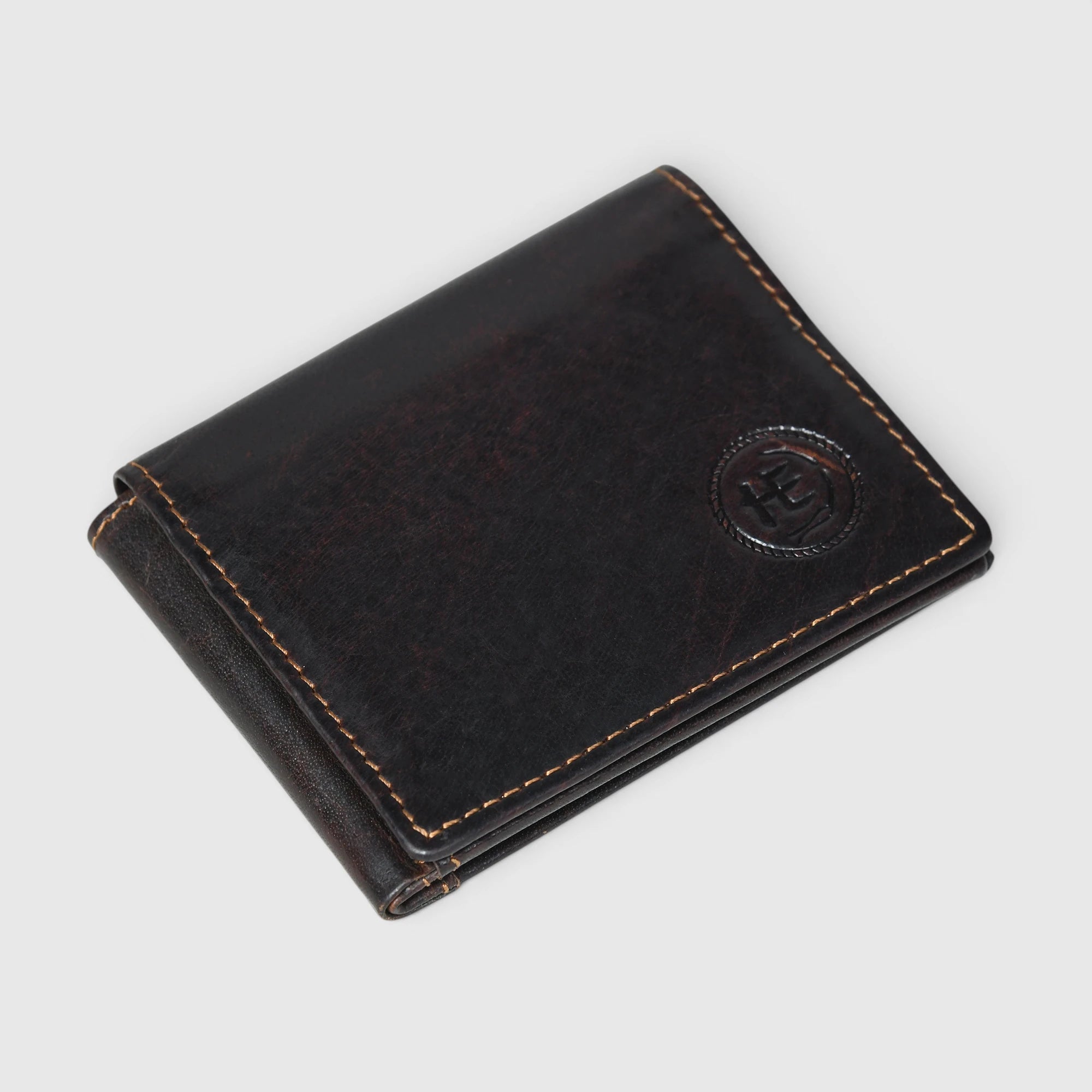 Sentinel Vintage RFID Leather Trifold Wallet – Espresso Brown