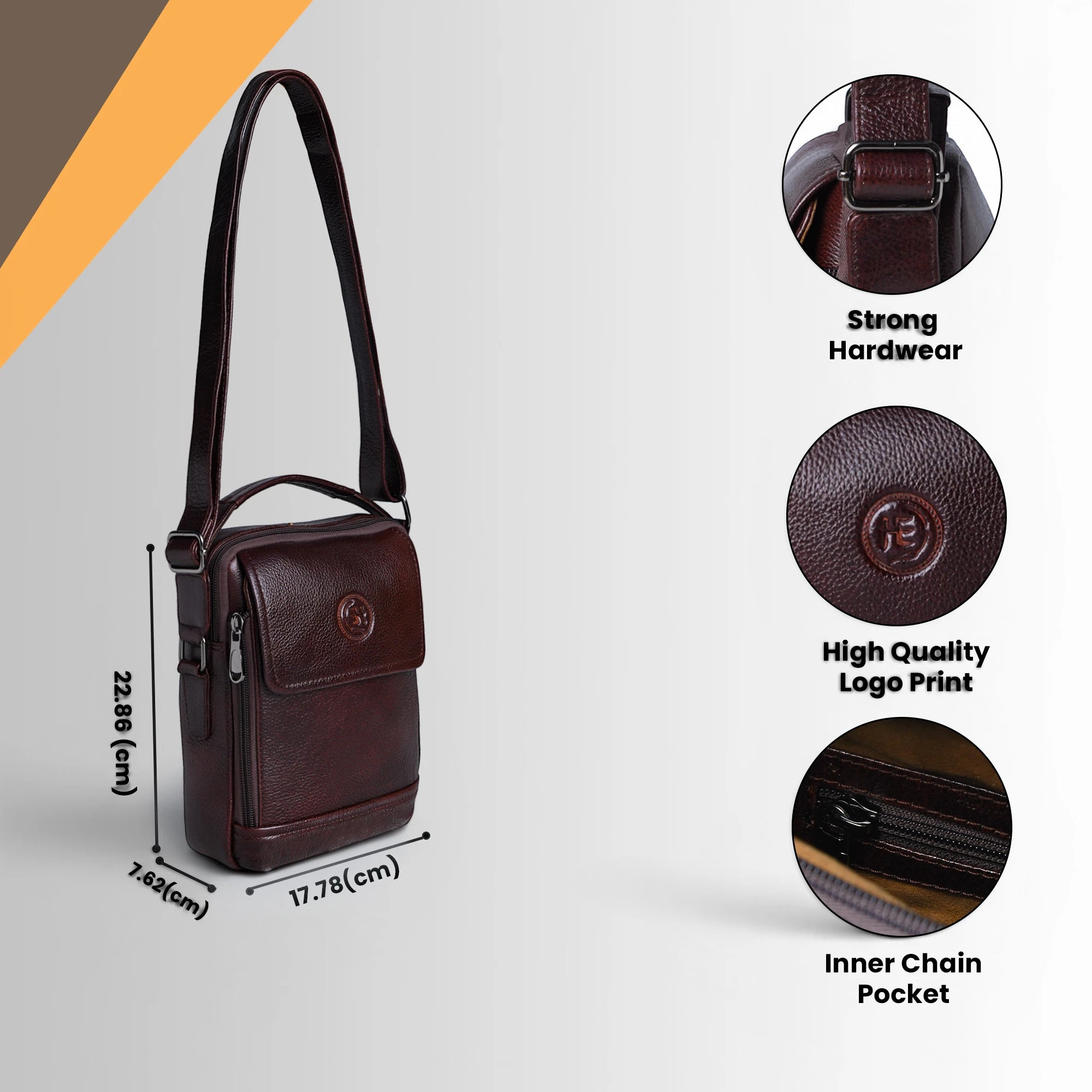 Mason Leather Crossbody Bag - Espresso Brown