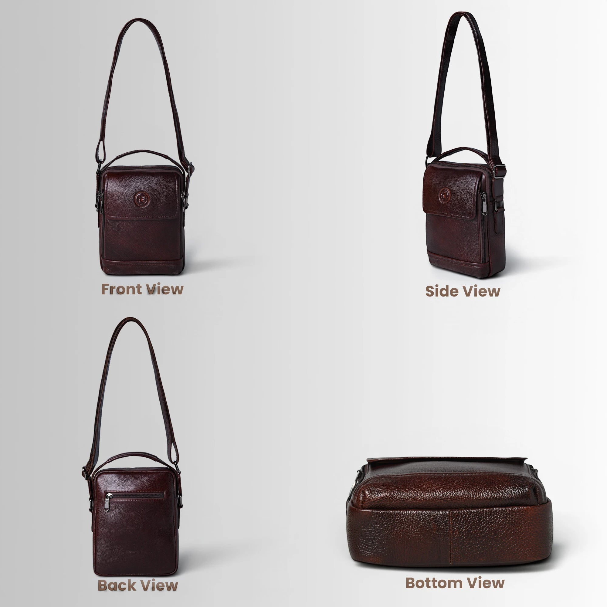 Mason Leather Crossbody Bag - Espresso Brown