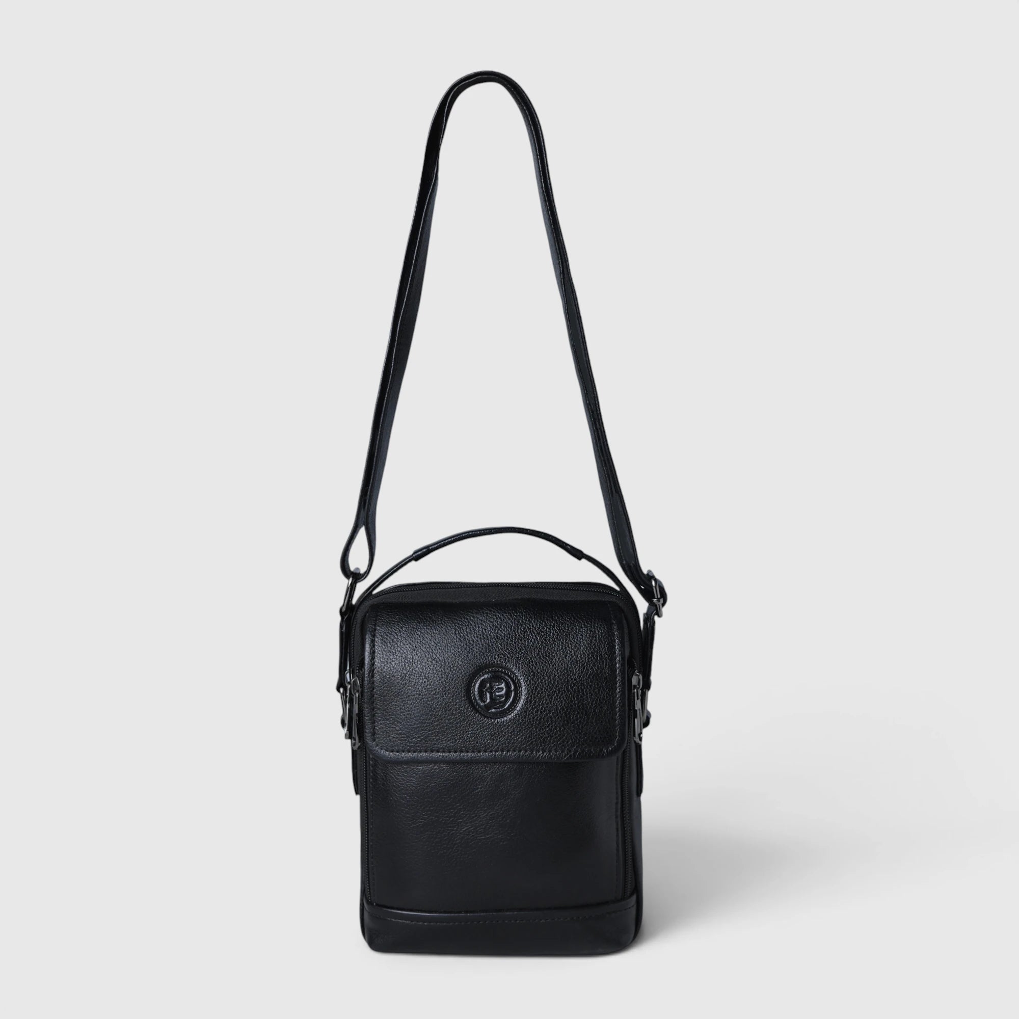 Mason Leather Crossbody Bag - Black Color