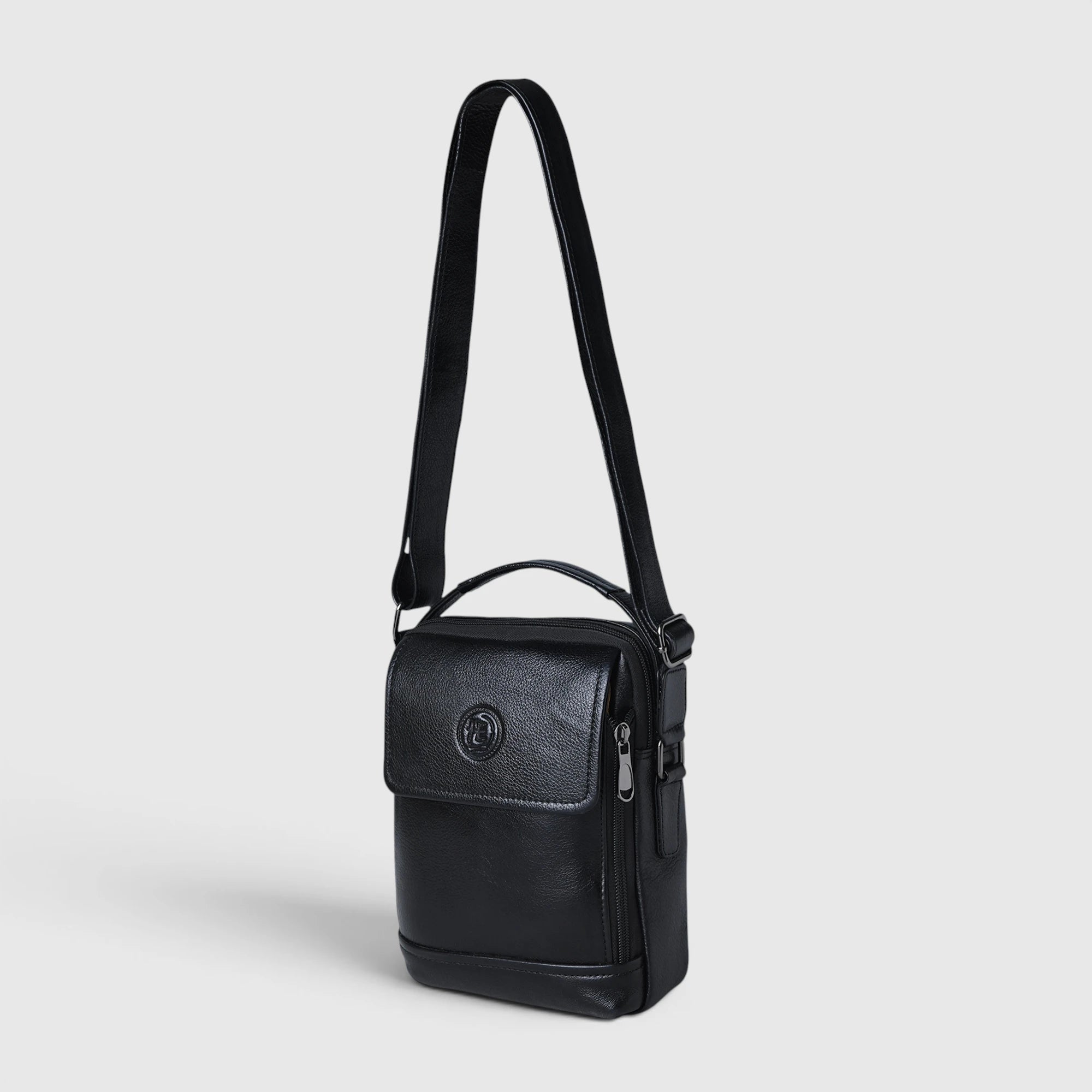 Mason Leather Crossbody Bag - Black Color