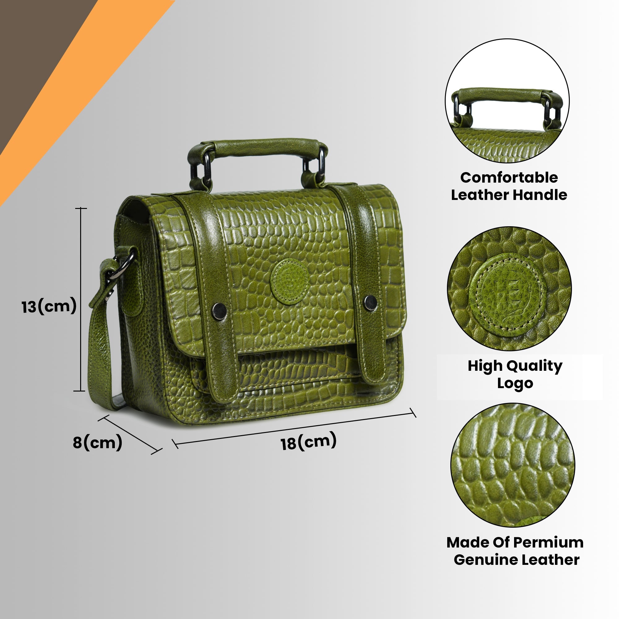 Urban Voyager Leather Belt Bag - Olive Colour