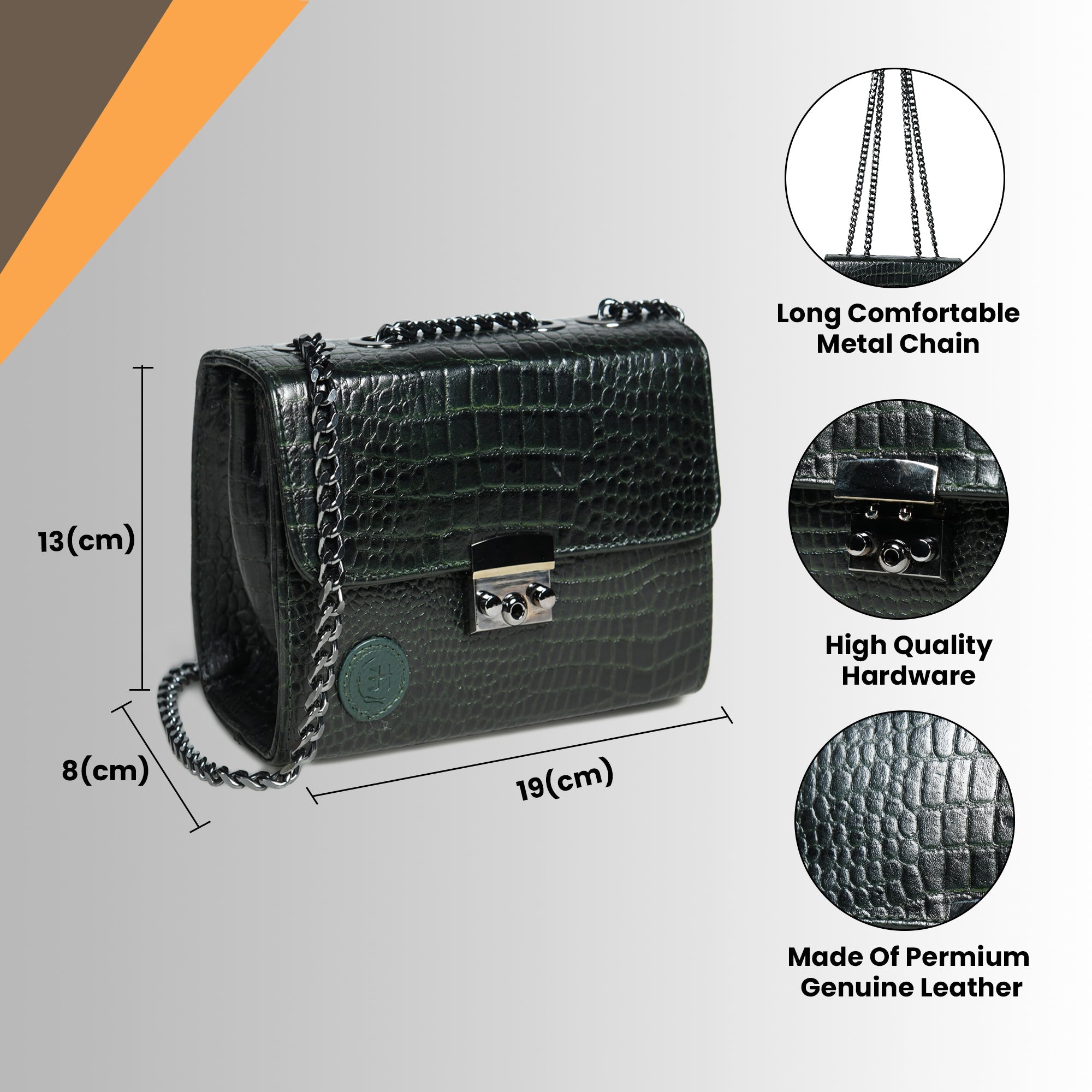 Obsidian Executive Leather Sling Bag - Rich Green
