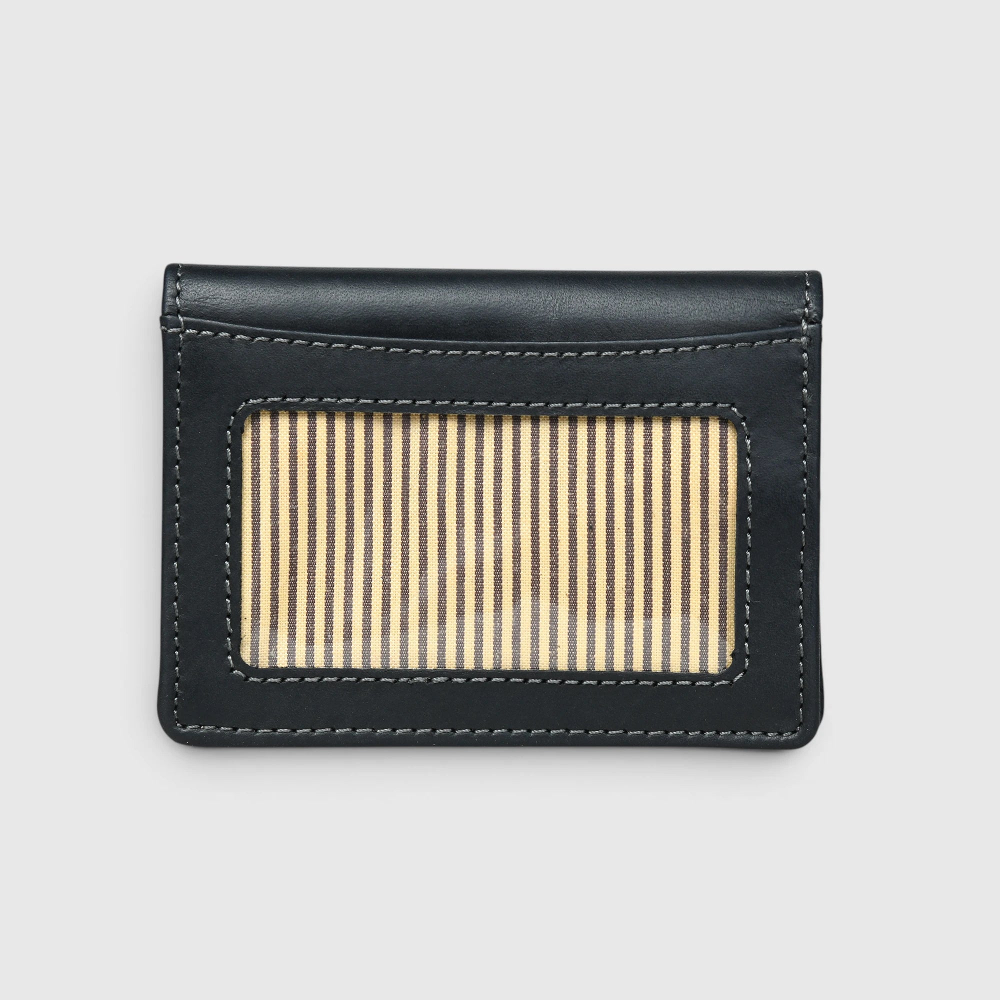 Emerald Regency Compact Vintage Leather Card Wallet - Black Colour