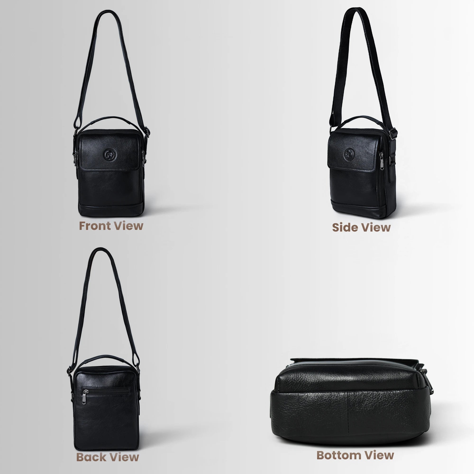 Mason Leather Crossbody Bag - Black Color