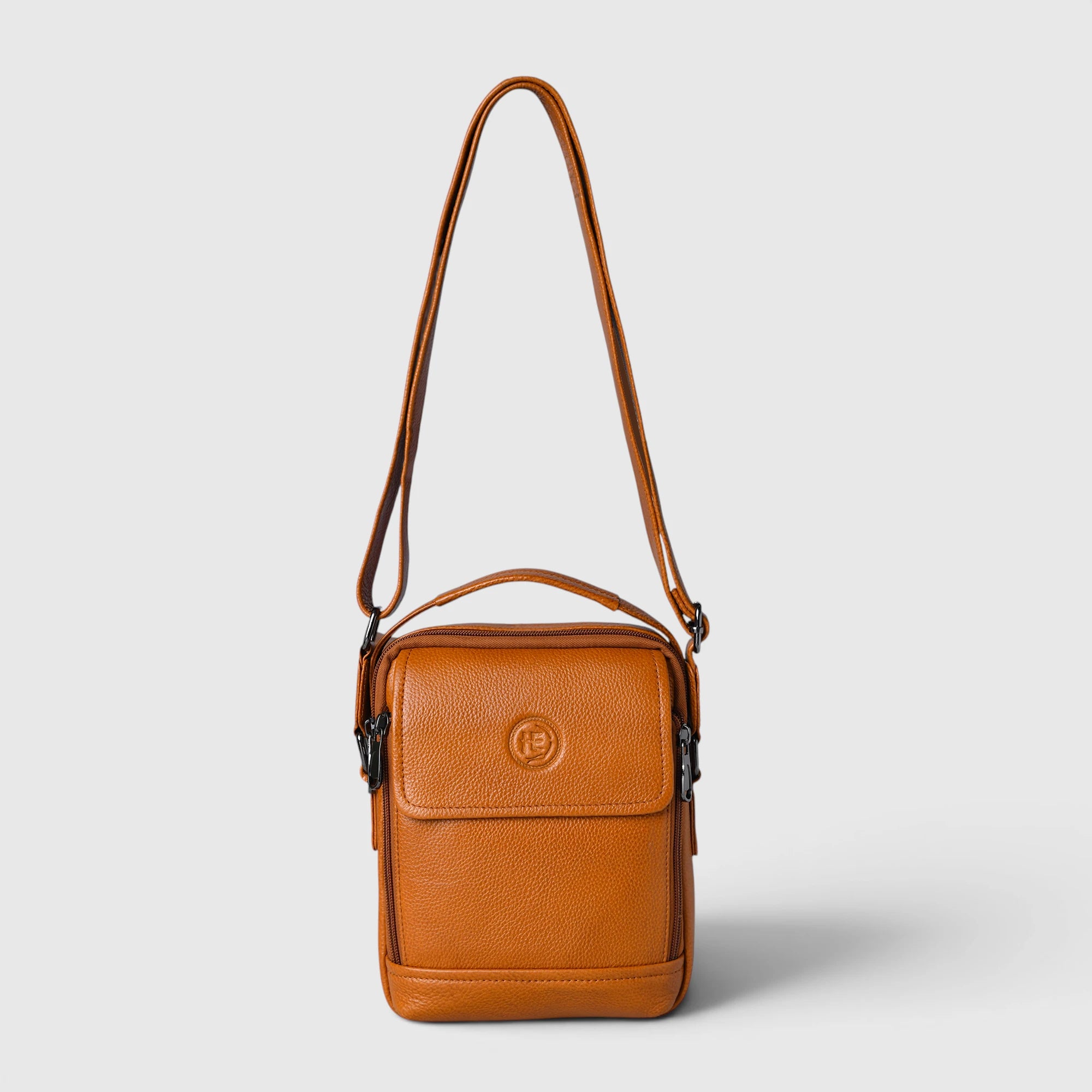 Mason Leather Crossbody Bag - Amber Tan
