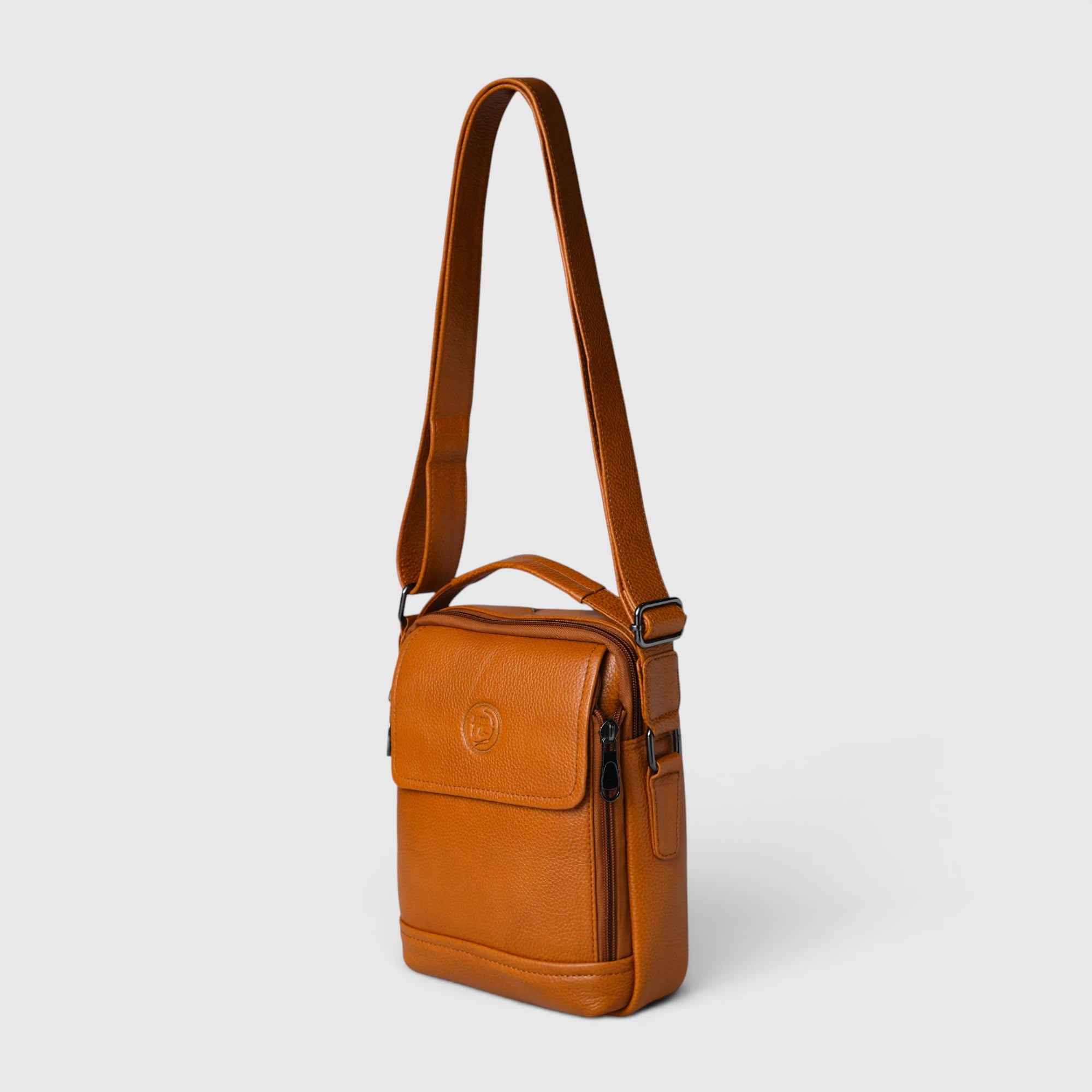 Mason Leather Crossbody Bag - Amber Tan
