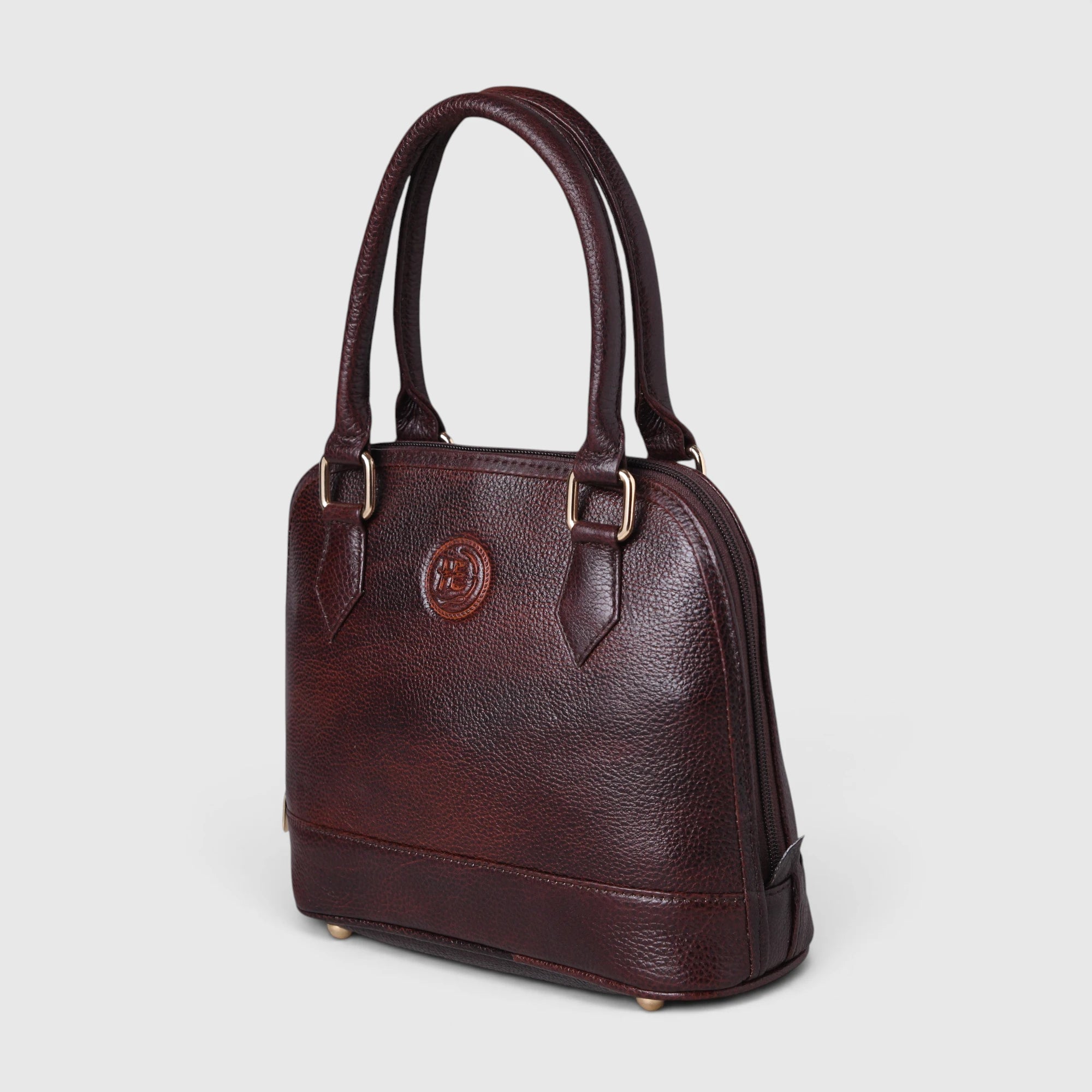 The Monroe Classic Leather Satchel - Maroon color
