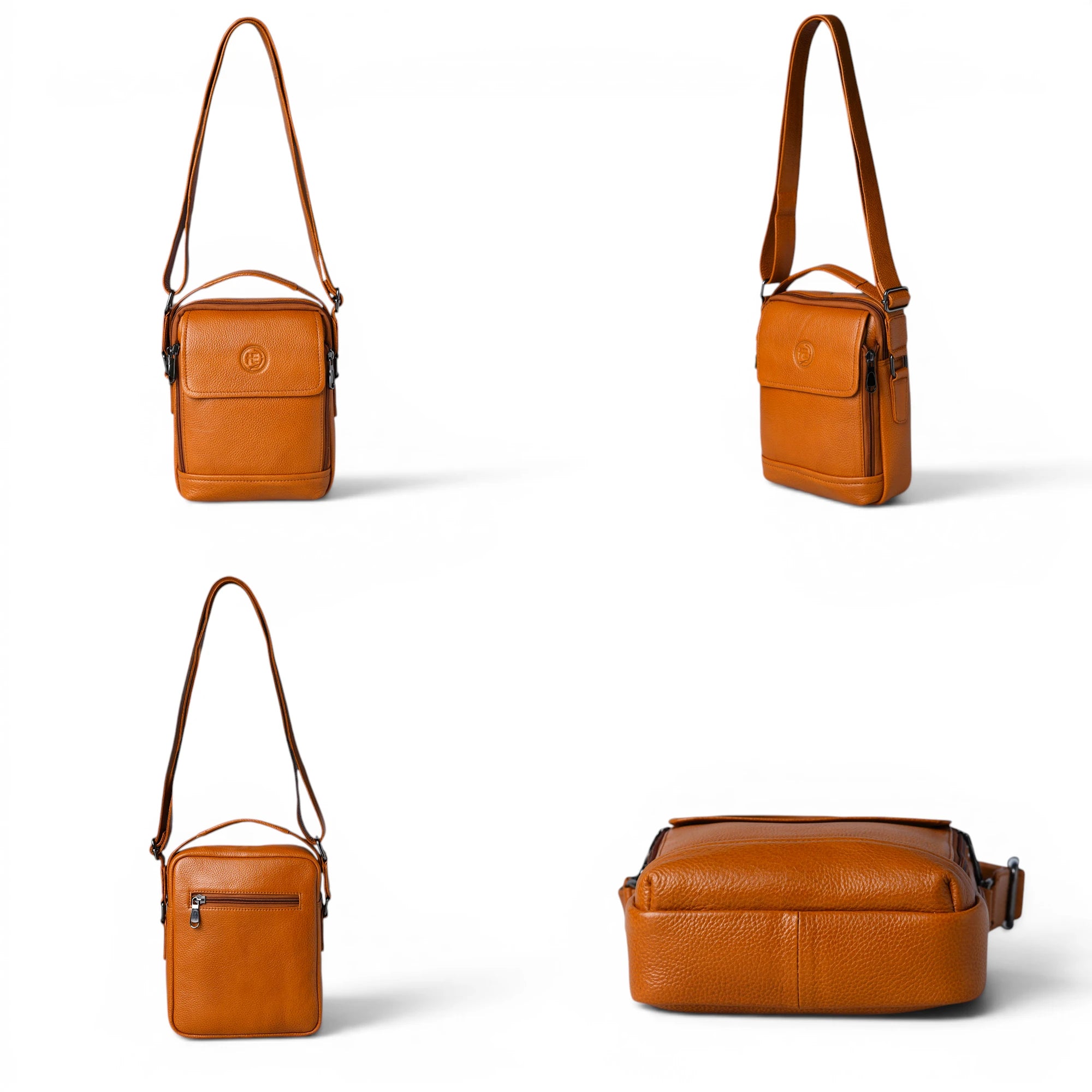Mason Leather Crossbody Bag - Amber Tan