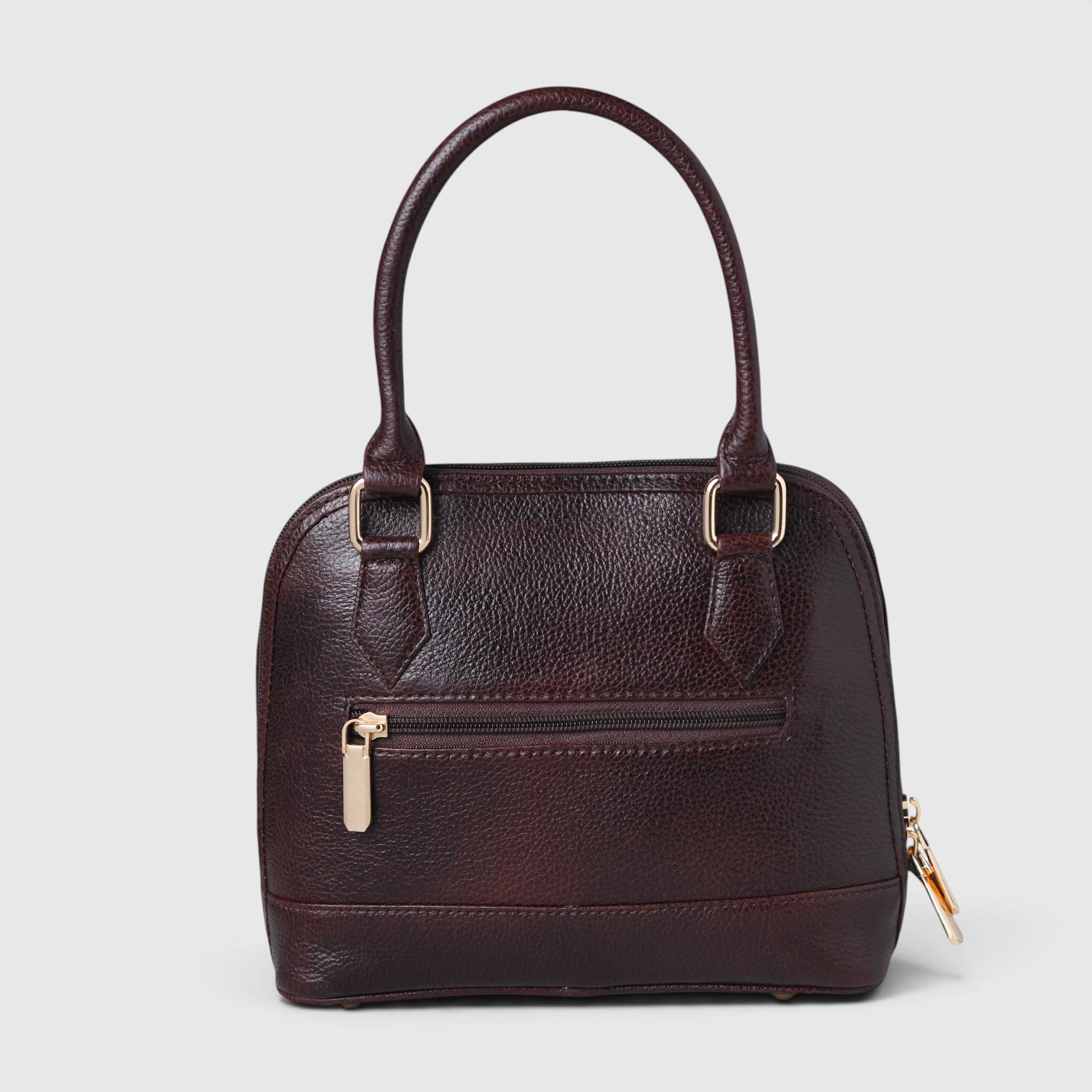The Monroe Classic Leather Satchel - Maroon color