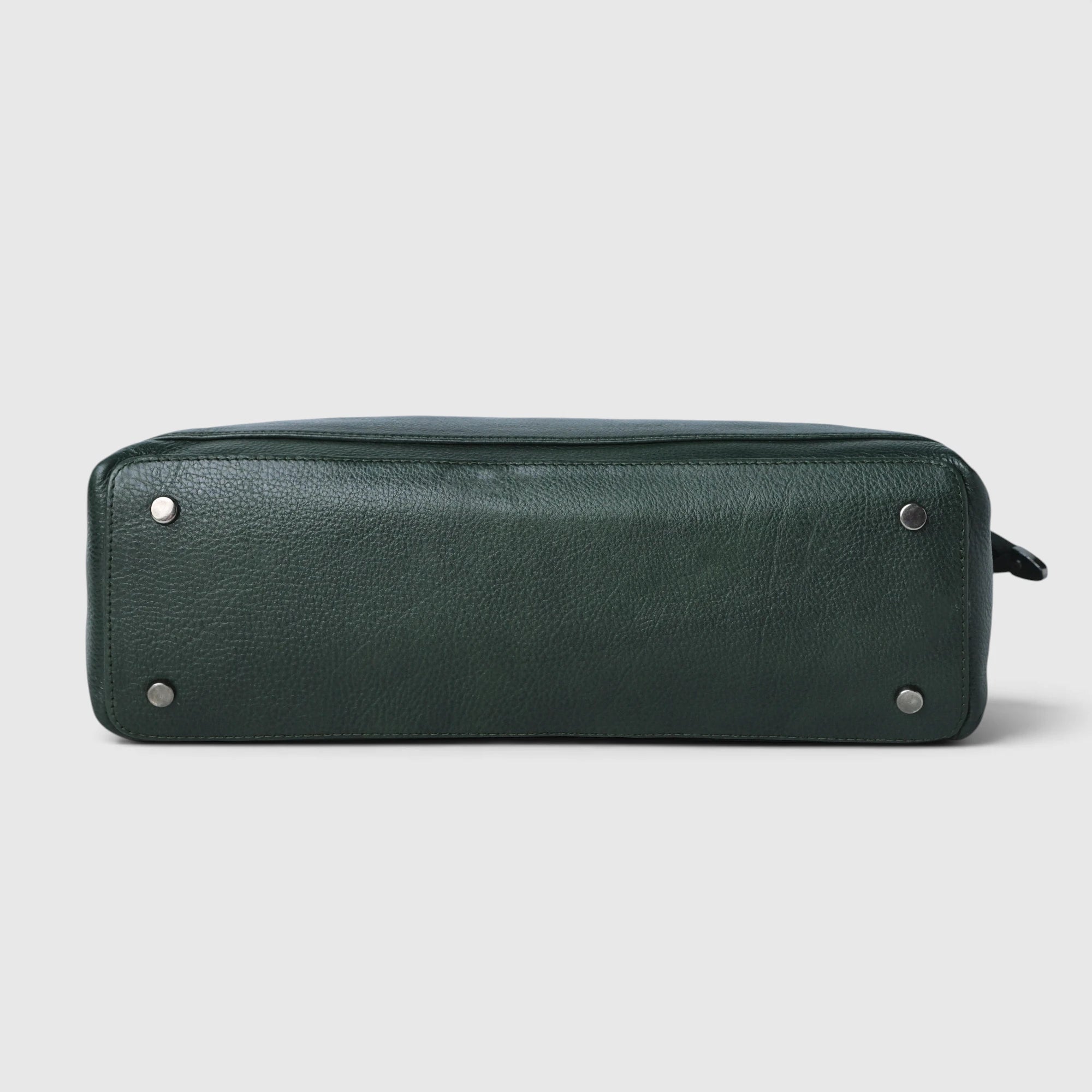 Elena Leather Shoulder Bag - Forest Green