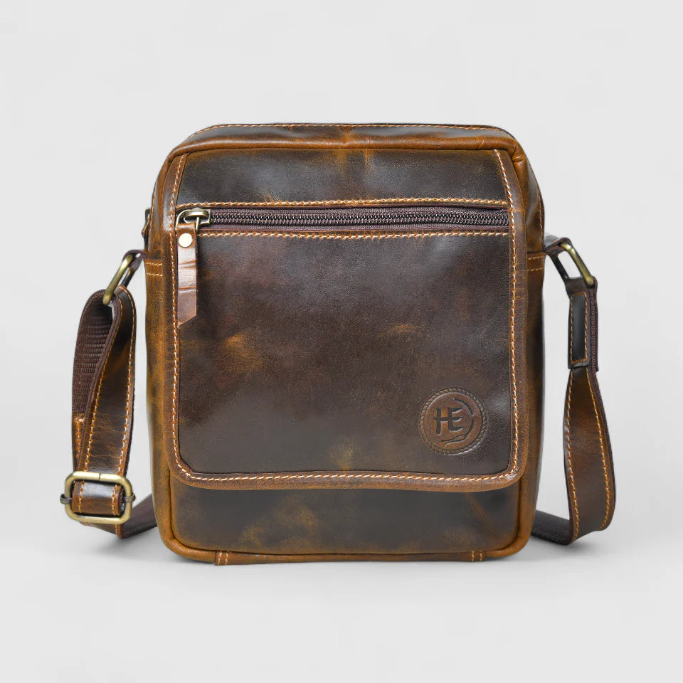 Explorer Vintage Leather Sling Bag - Brown Colour