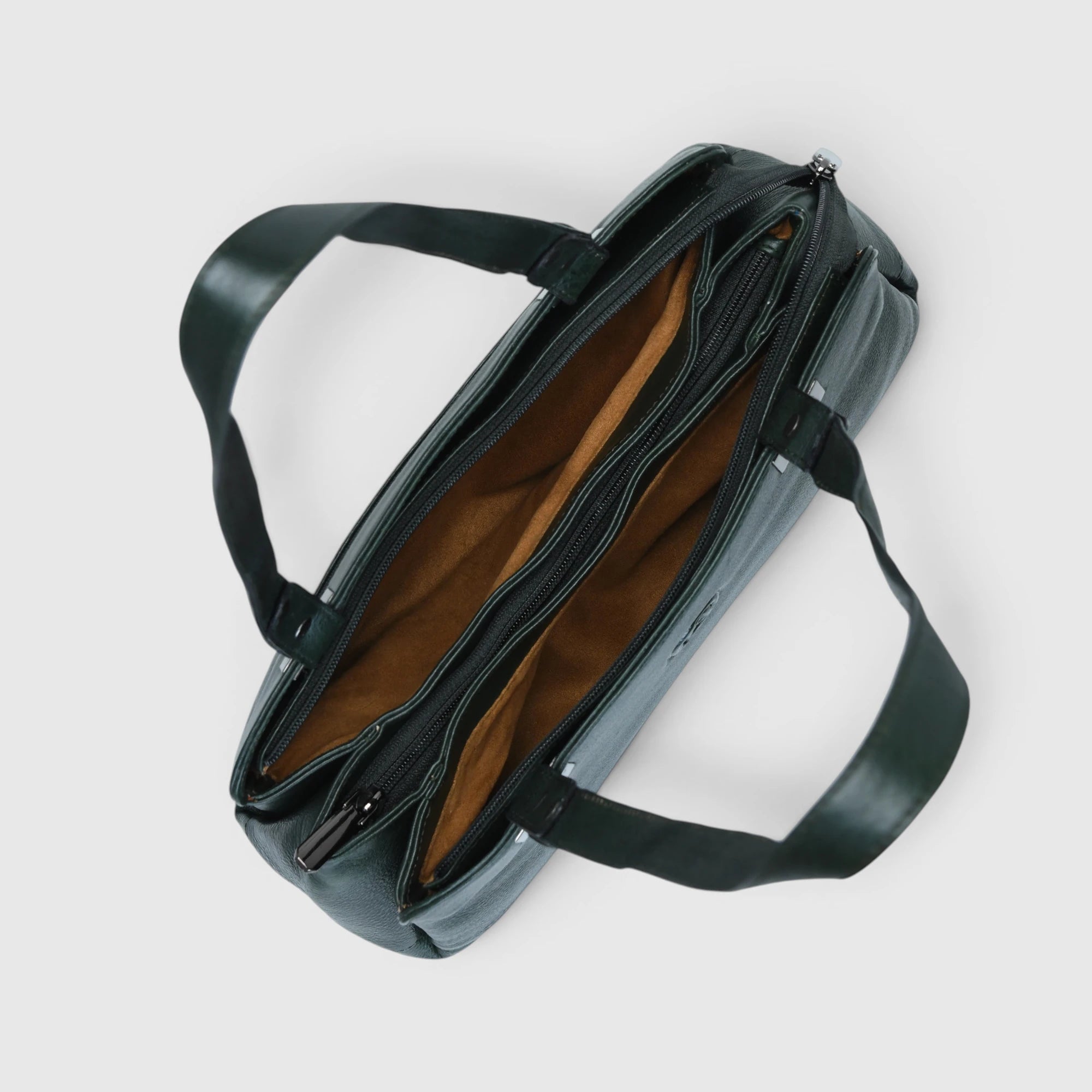 Elena Leather Shoulder Bag - Forest Green