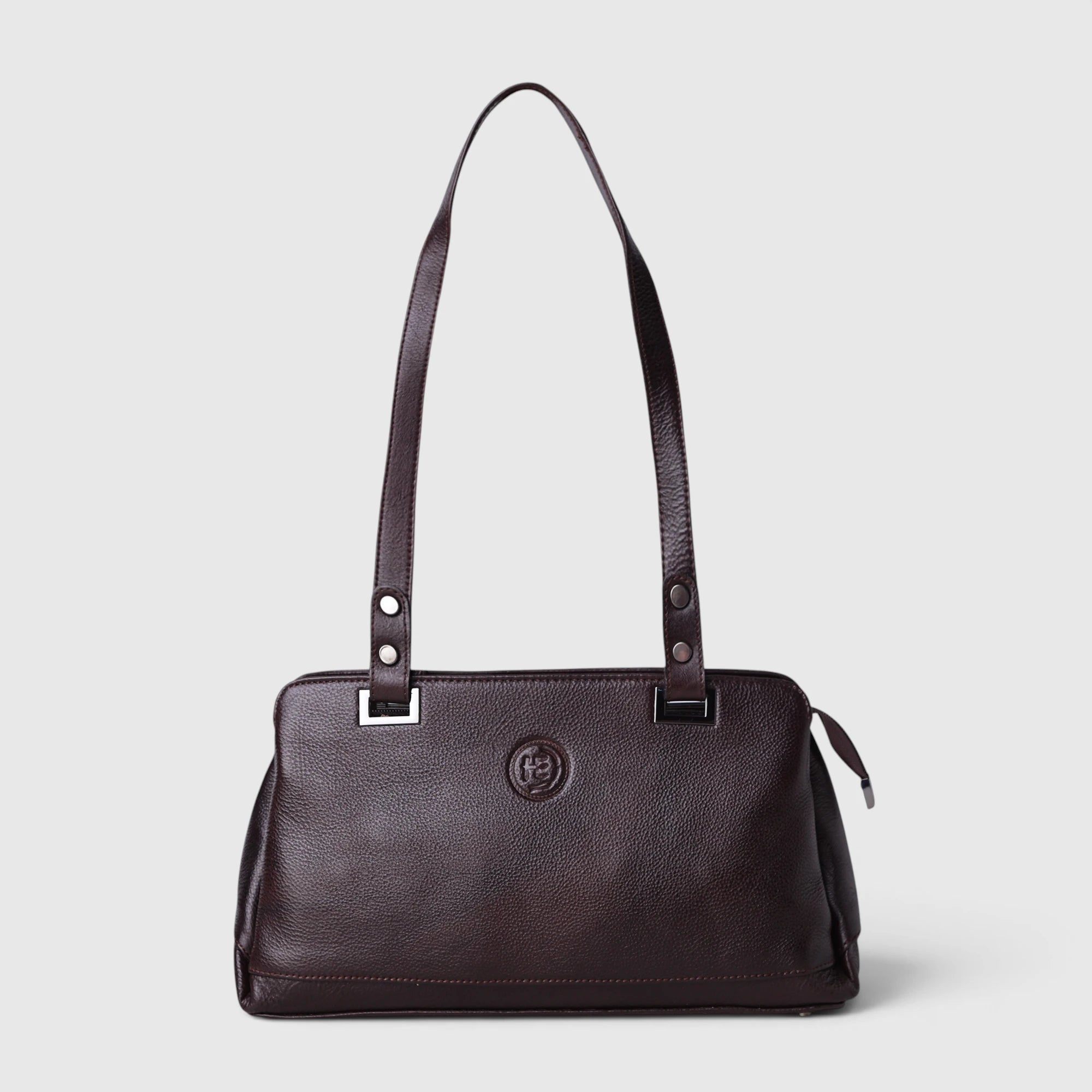 Elena Leather Shoulder Bag - Espresso Brown