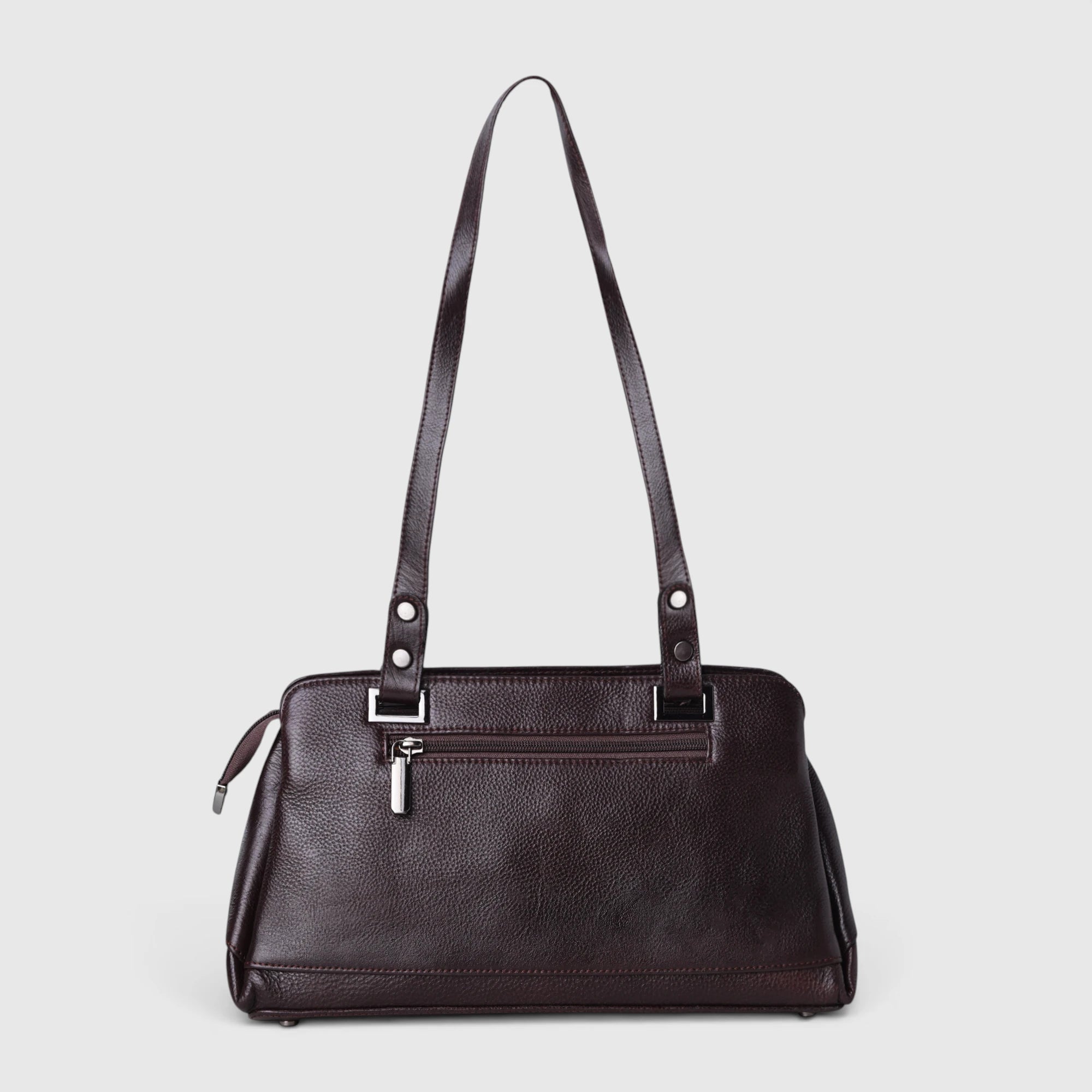 Elena Leather Shoulder Bag - Espresso Brown