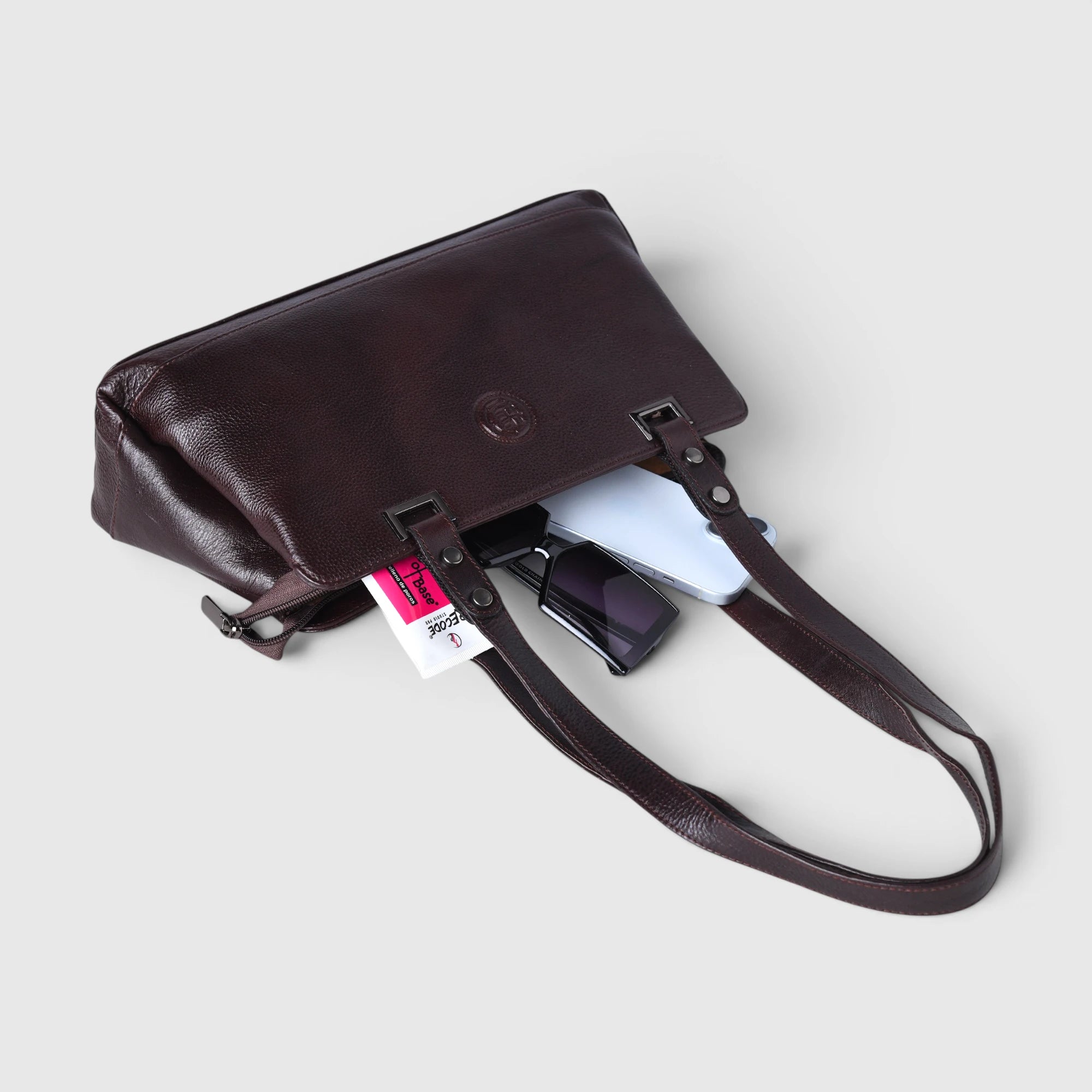 Elena Leather Shoulder Bag - Espresso Brown