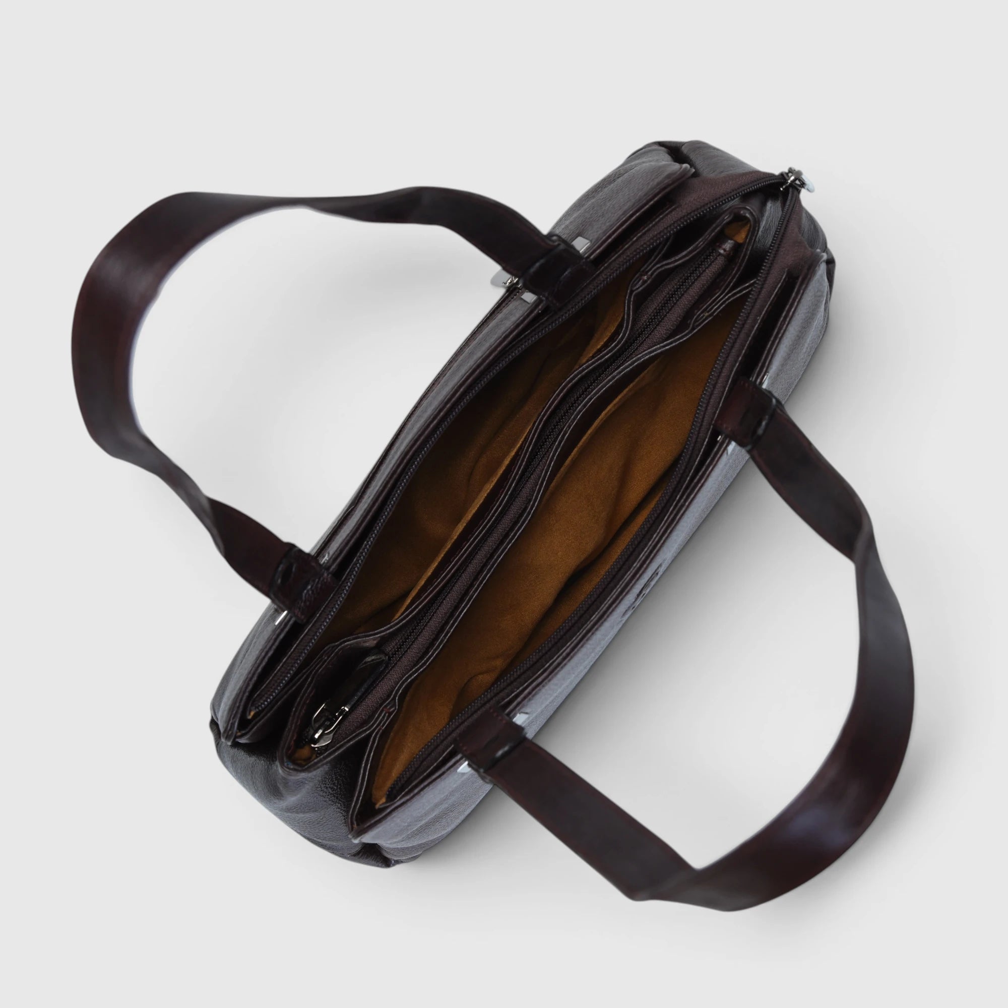 Elena Leather Shoulder Bag - Espresso Brown