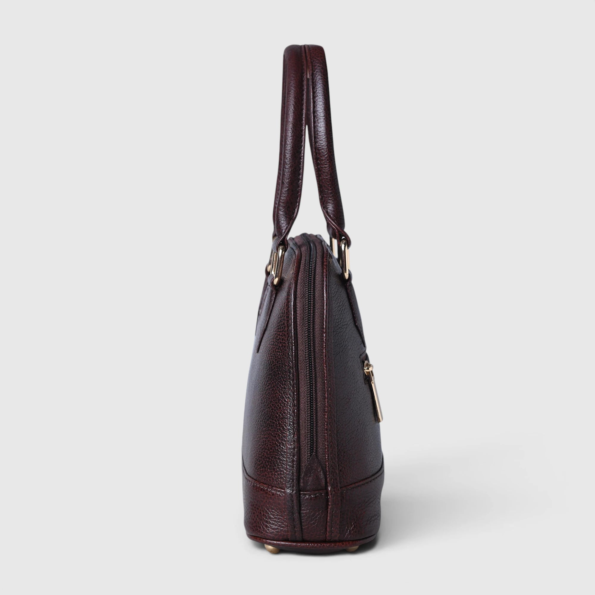 The Monroe Classic Leather Satchel - Maroon color