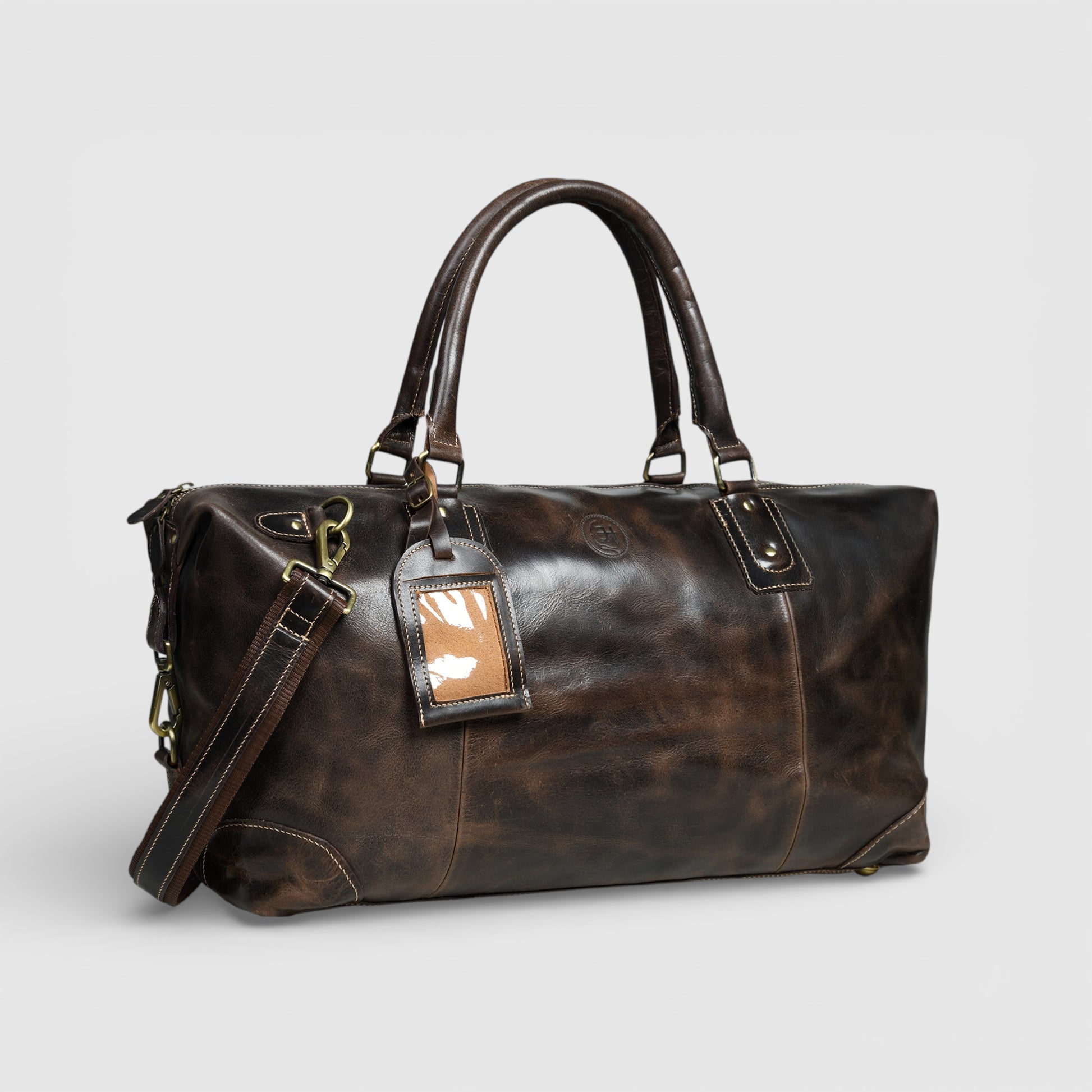 The Regent Voyager – Vintage Leather Travel Duffle bag - Espresso brown