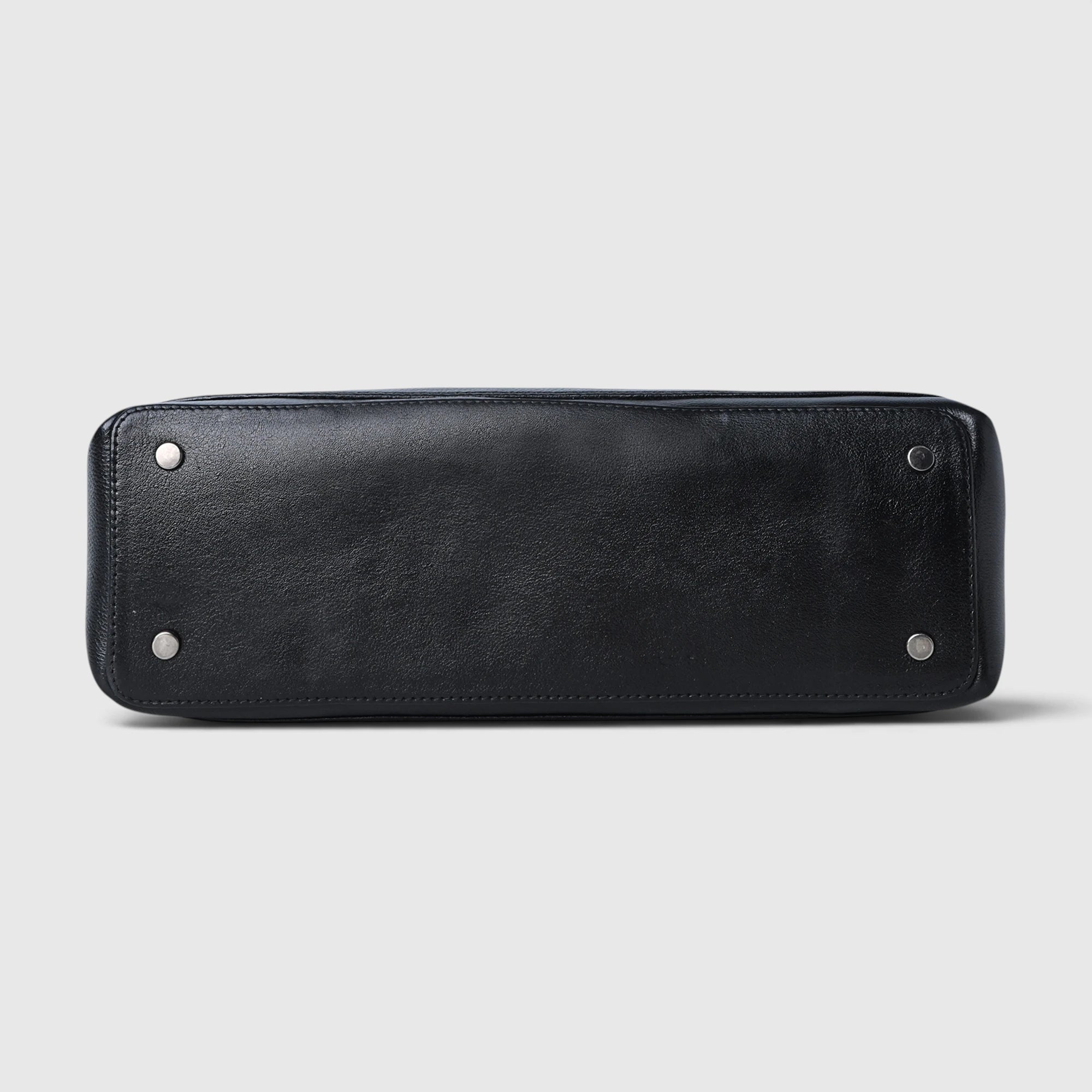 Elena Leather Shoulder Bag - Black Colour