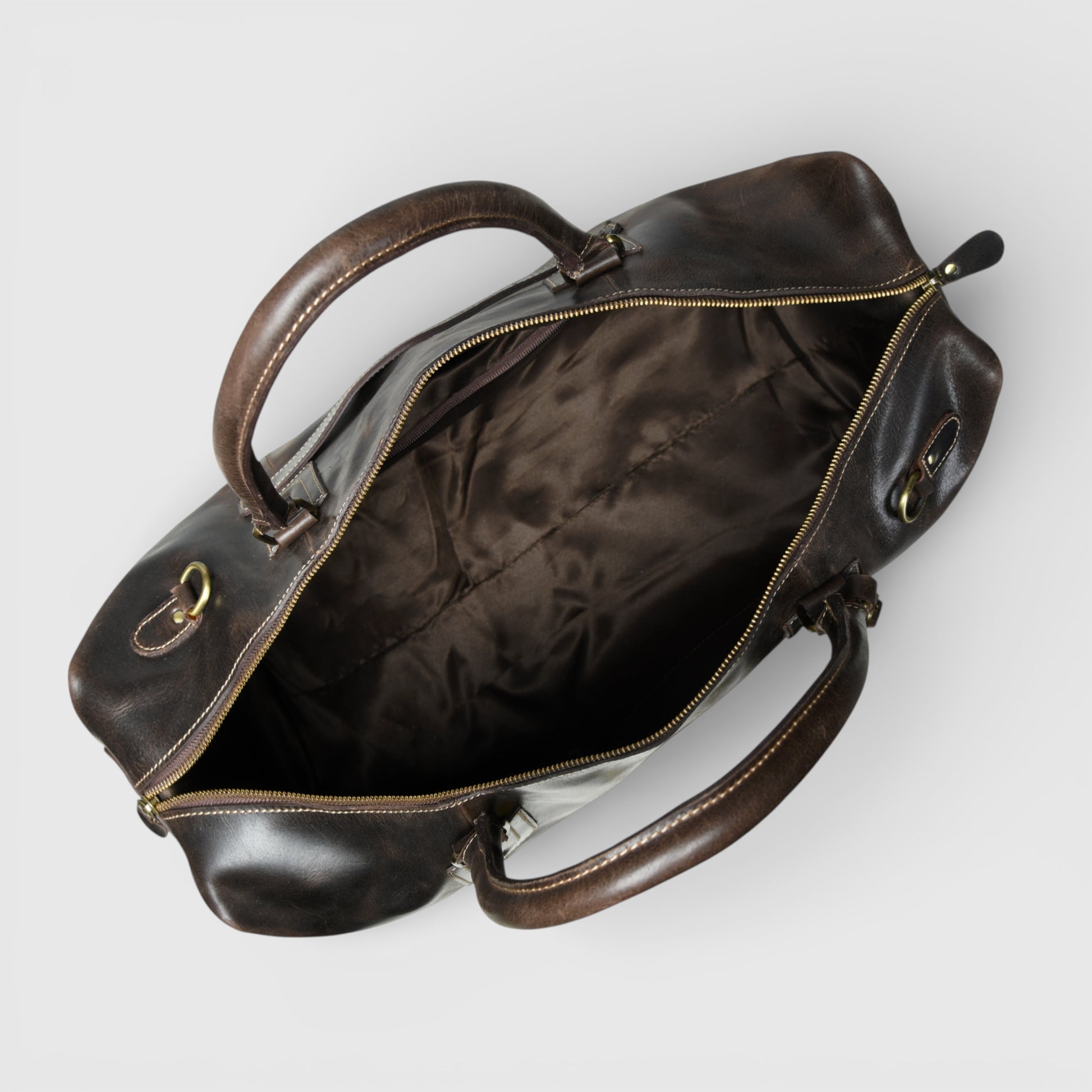 The Regent Voyager – Vintage Leather Travel Duffle bag - Espresso brown