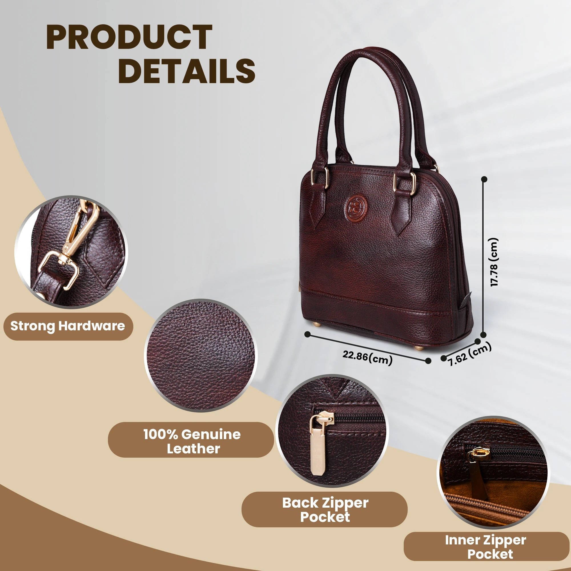 The Monroe Classic Leather Satchel - Maroon color