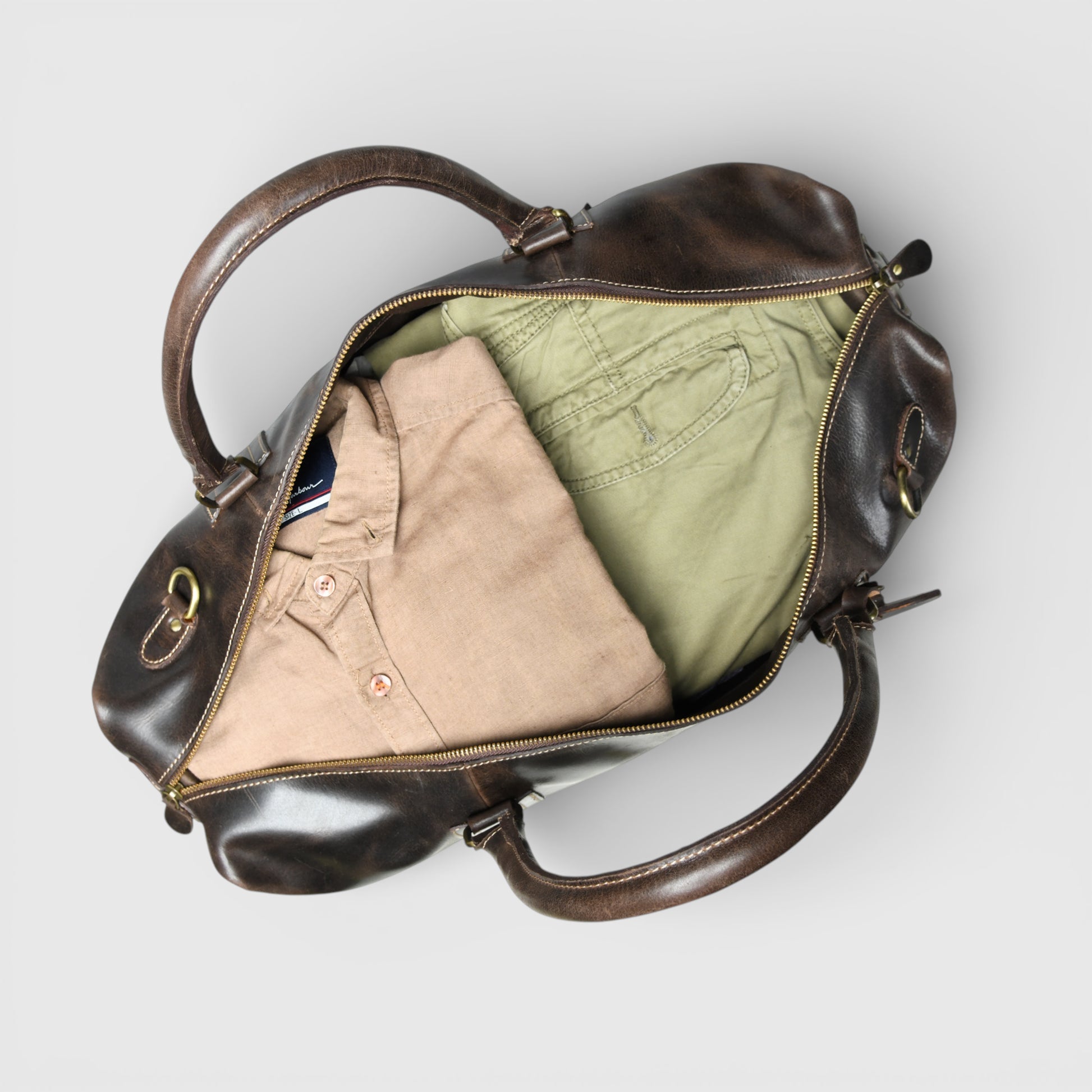 The Regent Voyager – Vintage Leather Travel Duffle bag - Espresso brown