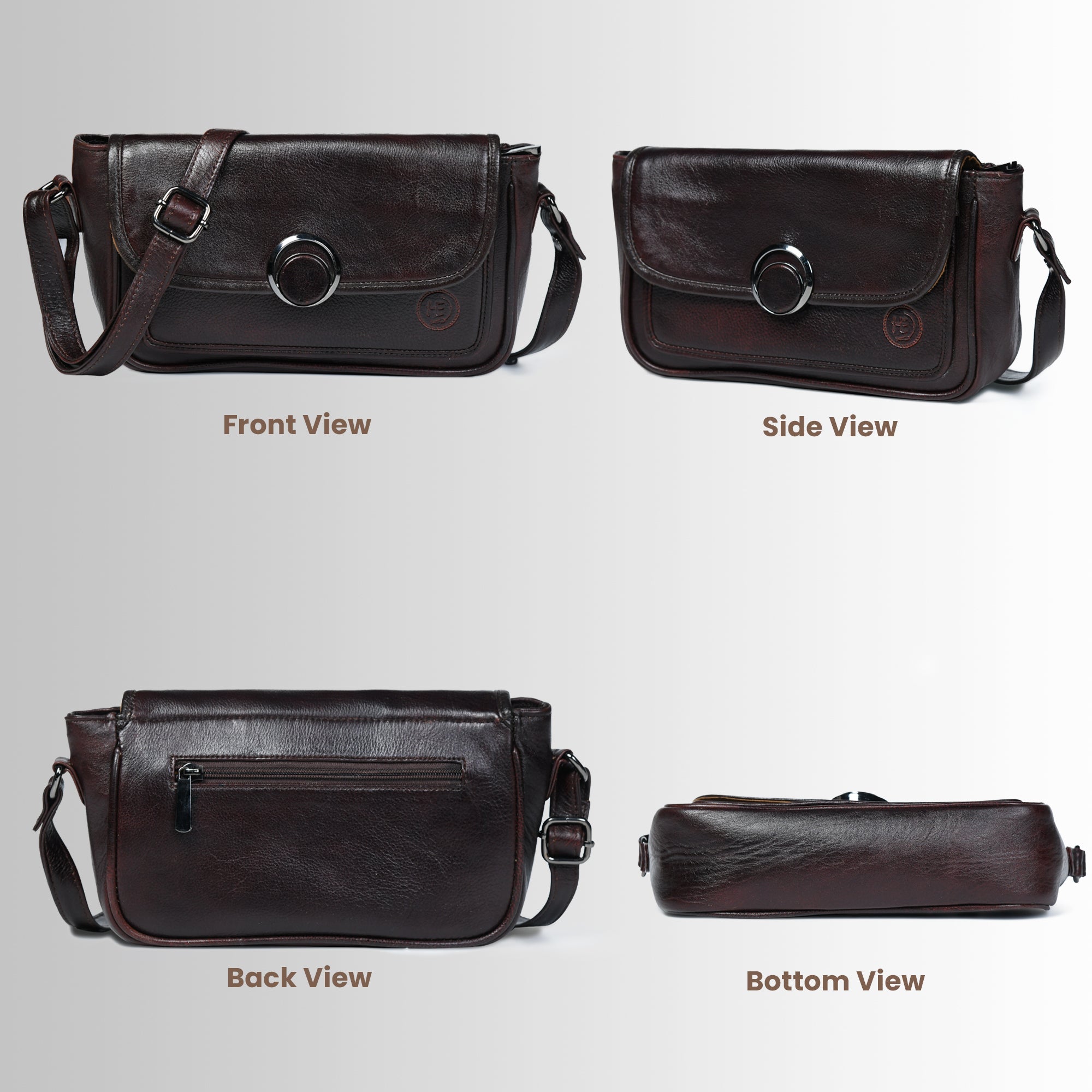 Verdant Elegance Women's Leather Handbag - Maroon colour