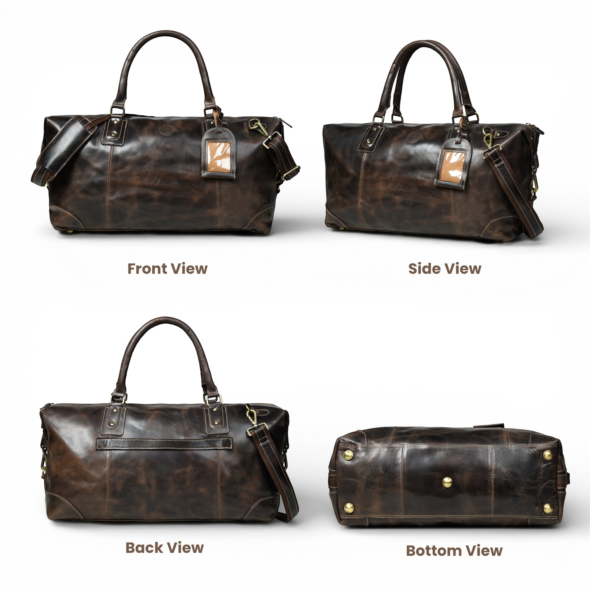 The Regent Voyager – Vintage Leather Travel Duffle bag - Espresso brown