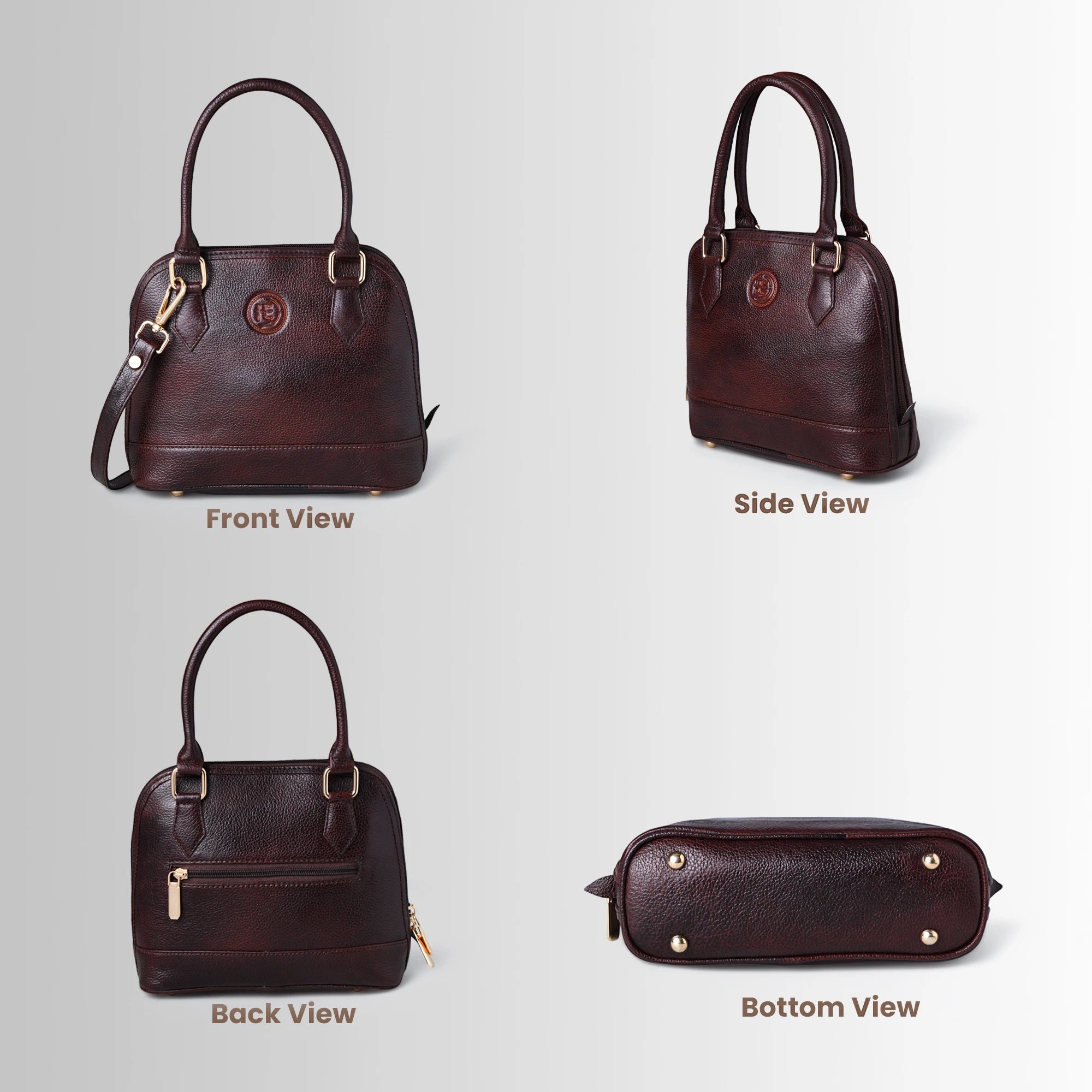 The Monroe Classic Leather Satchel - Maroon color