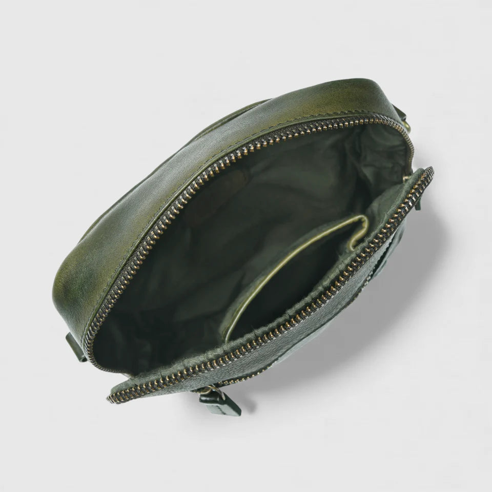 OxBlood Trail Leather Sling Bag - Olive Colour