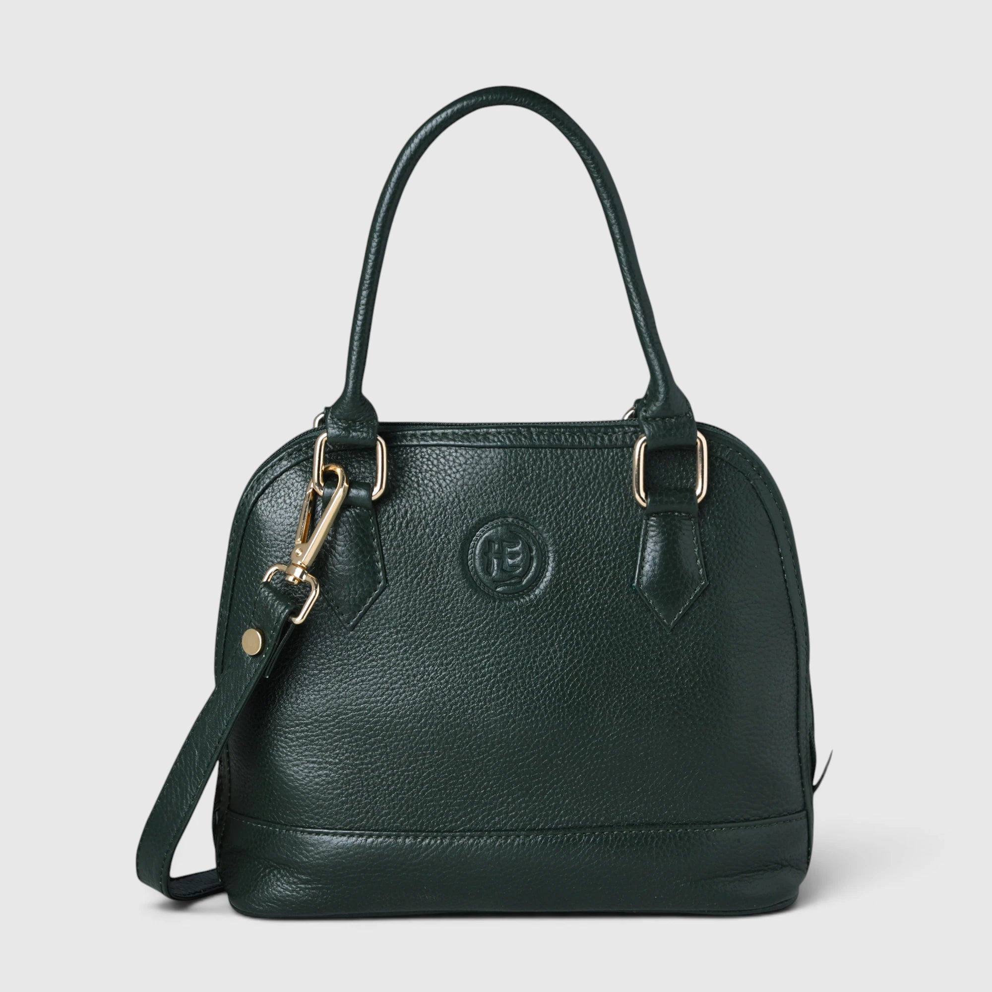 The Monroe Classic Leather Satchel - Forest Green