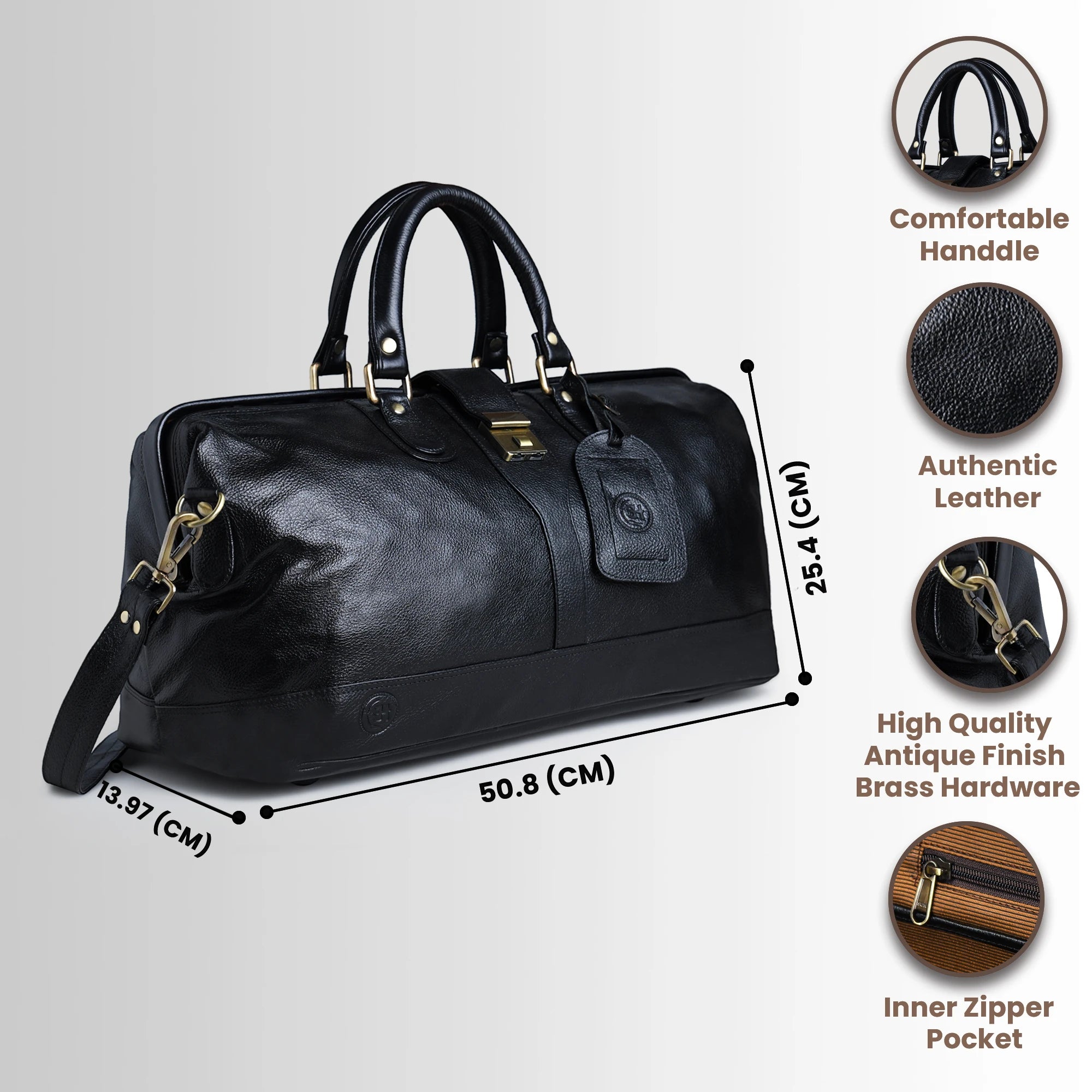 Maverick Weekender Duffle Bag - Black color
