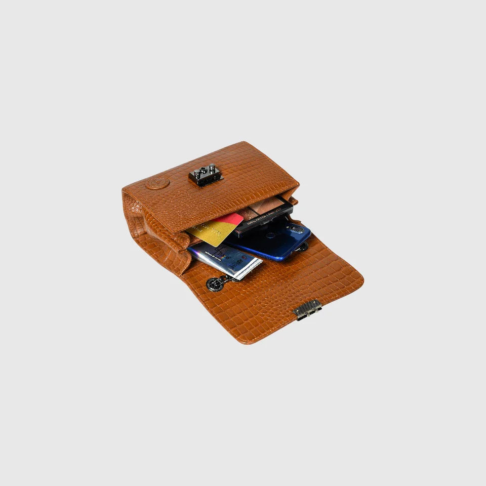 Obsidian Executive Leather Sling Bag - tan Colour