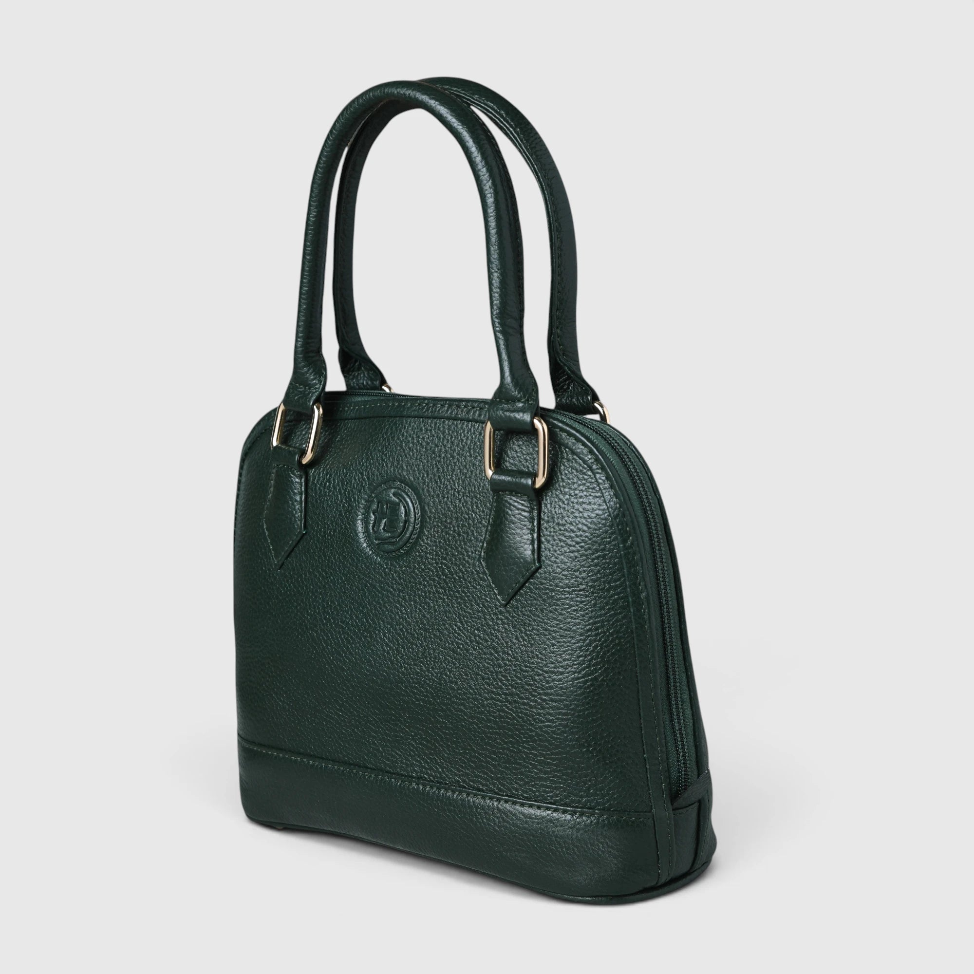 The Monroe Classic Leather Satchel - Forest Green
