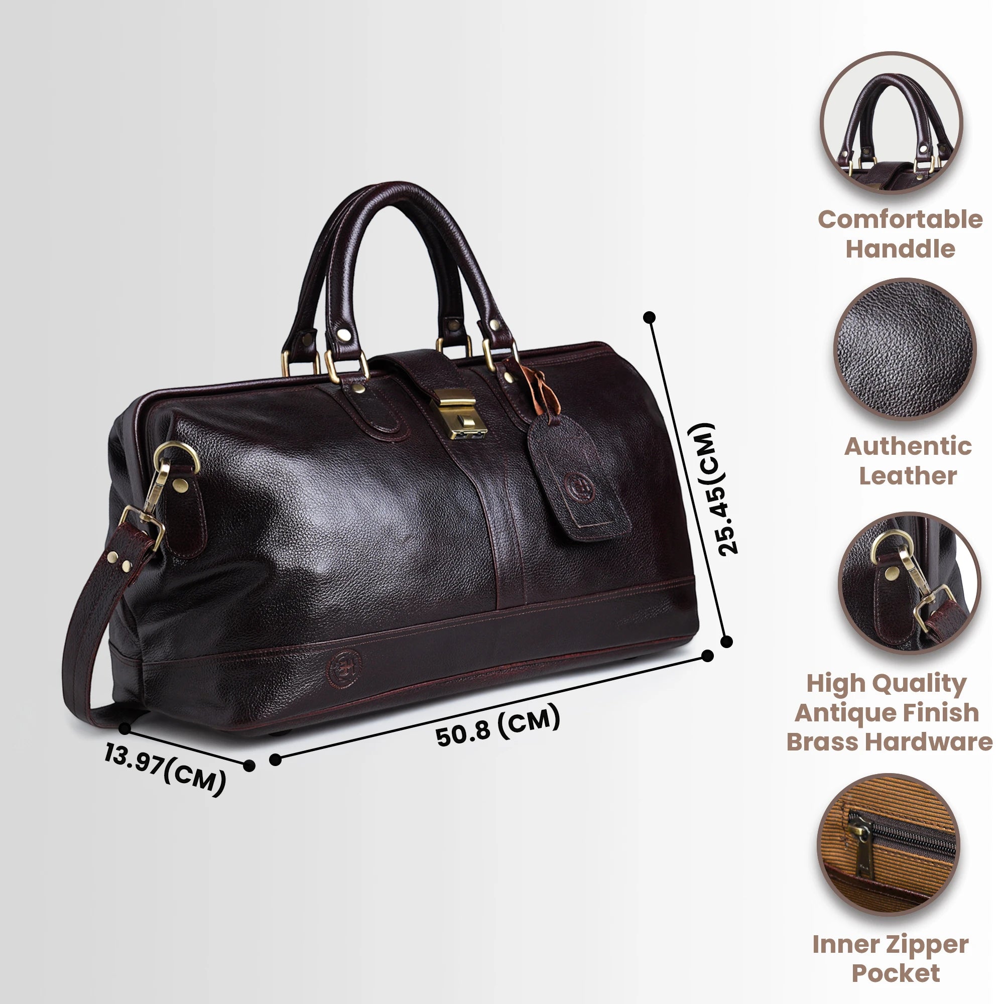 Maverick Weekender Duffle Bag - Espresso Brown