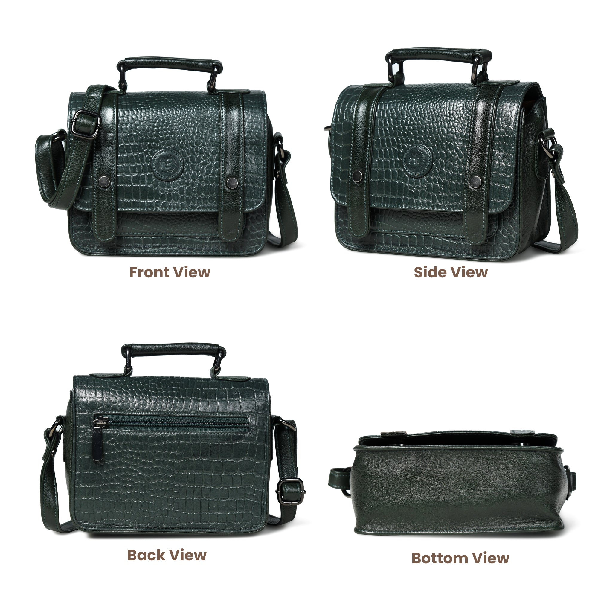 Urban Voyager Leather Belt Bag - Rich Green