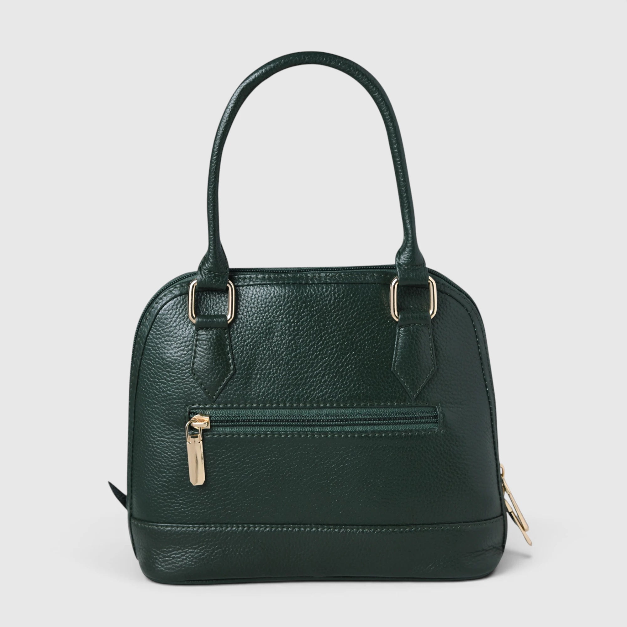The Monroe Classic Leather Satchel - Forest Green