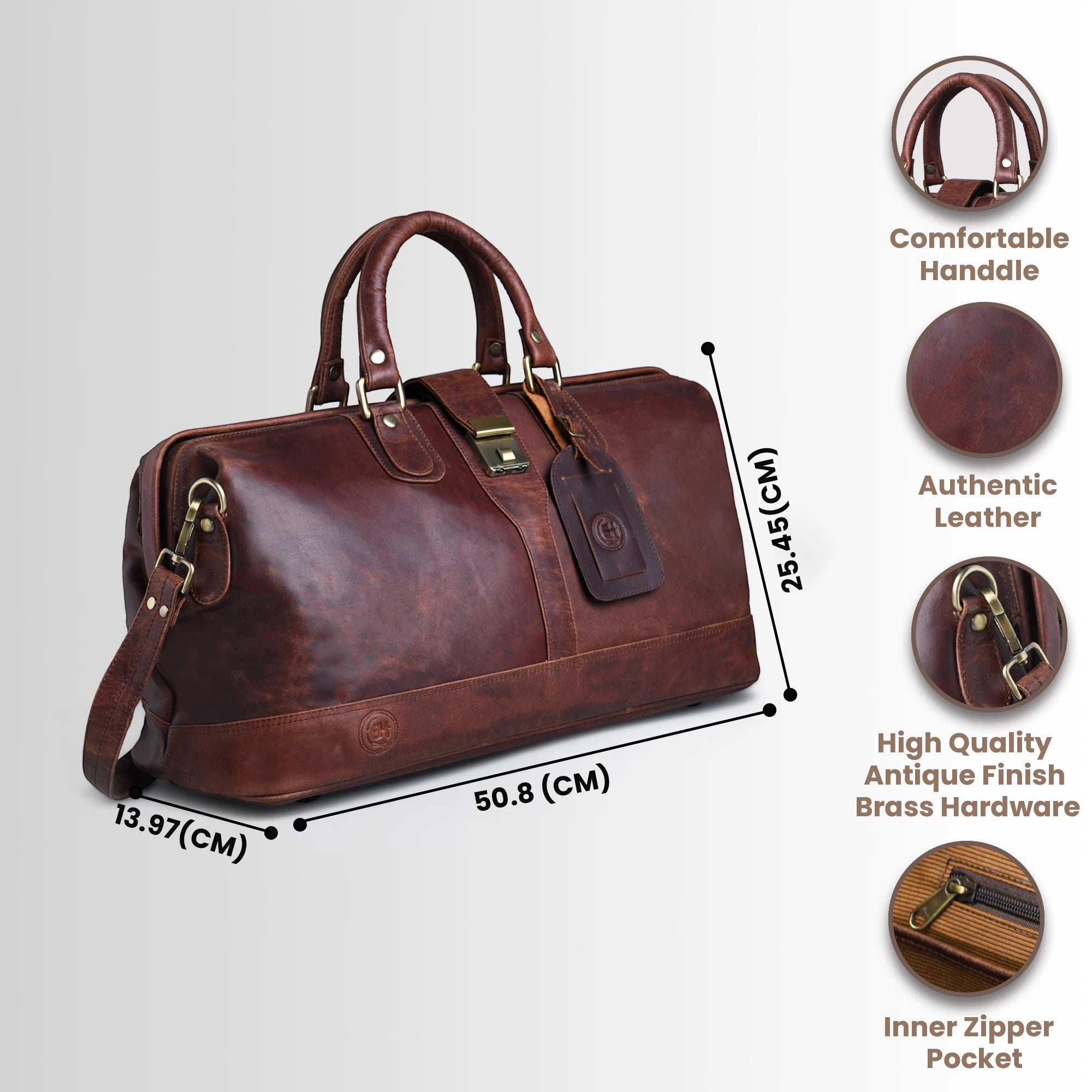 Maverick Weekender Duffle Bag - Vintage Tan