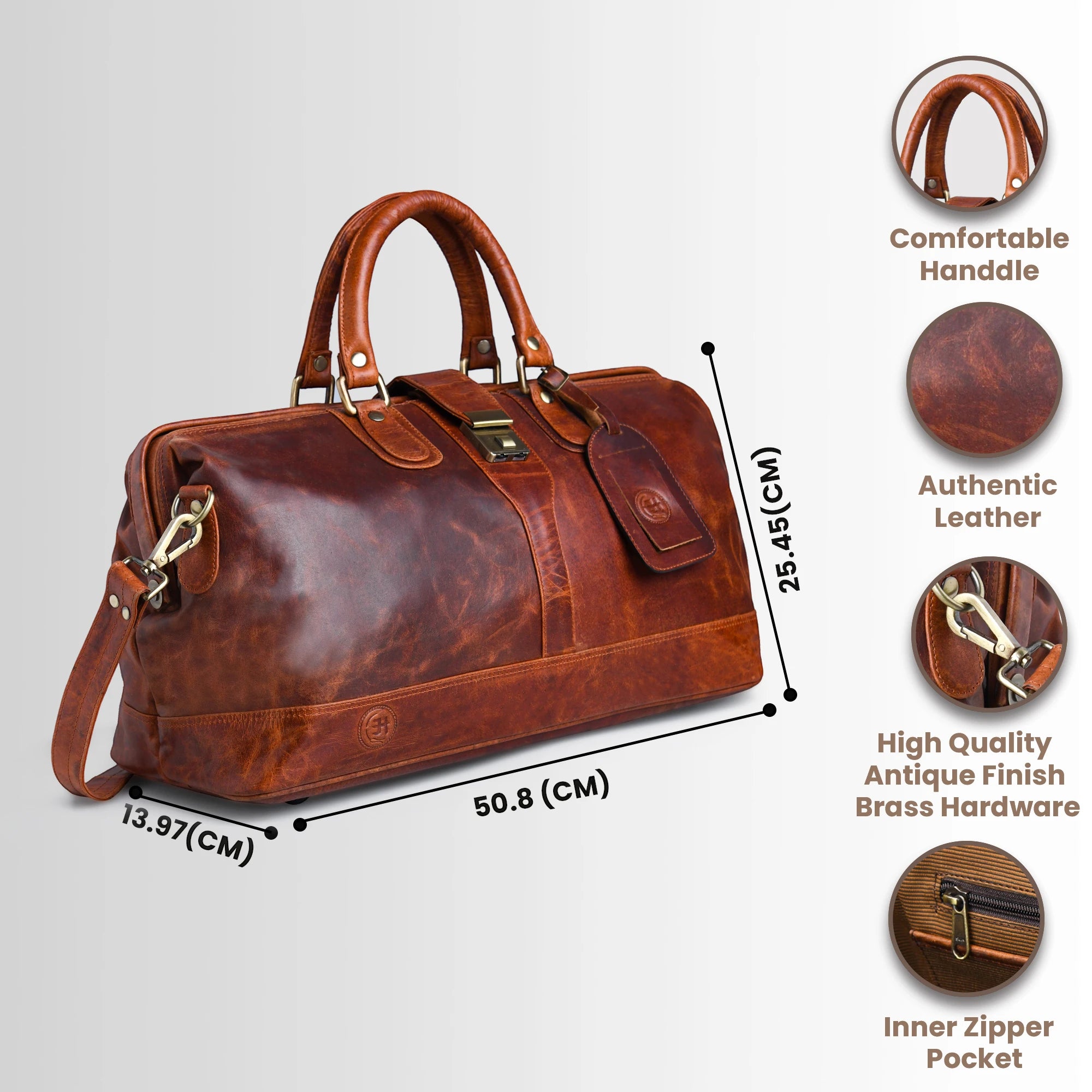 Maverick Weekender Duffle Bag - Heritage Cognac