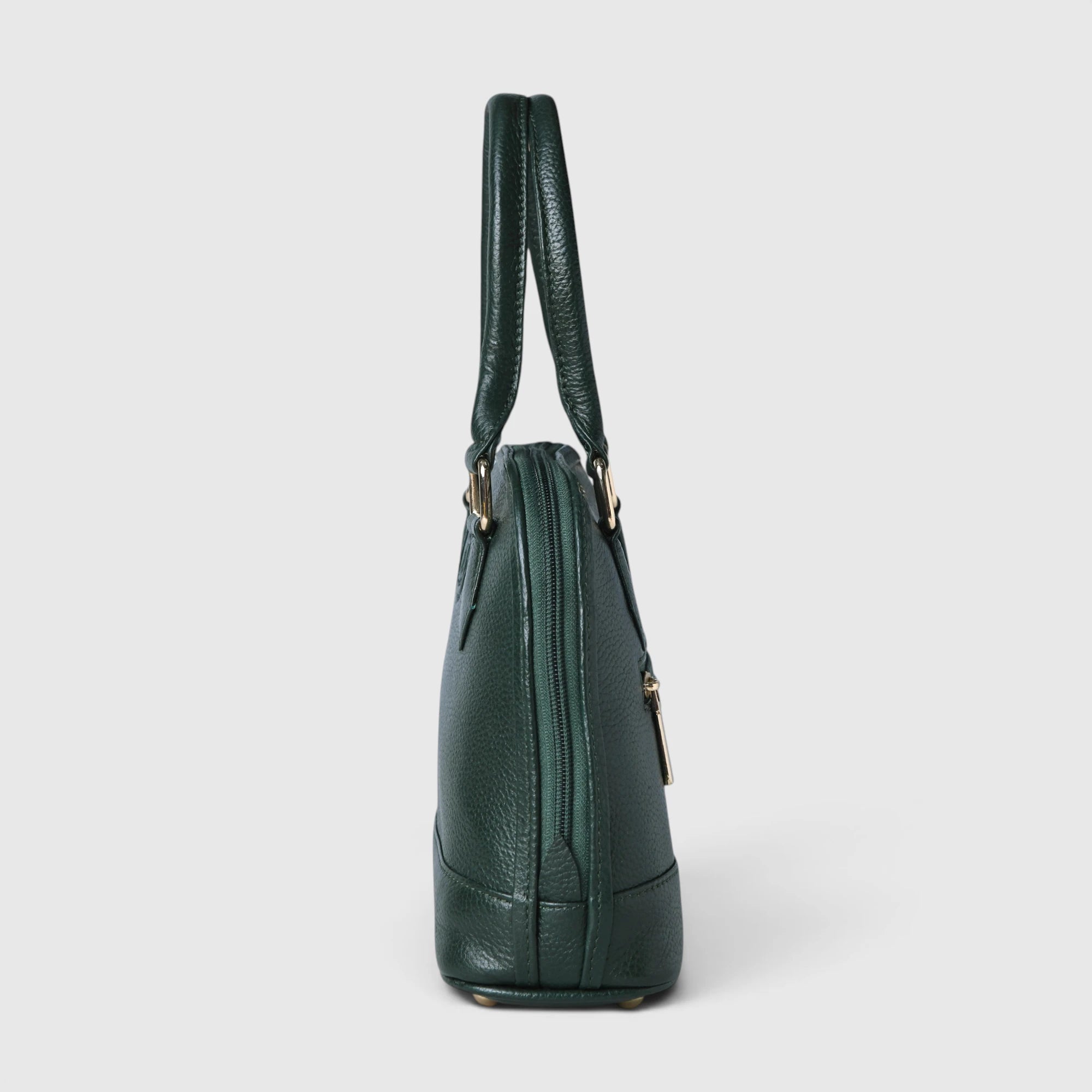 The Monroe Classic Leather Satchel - Forest Green