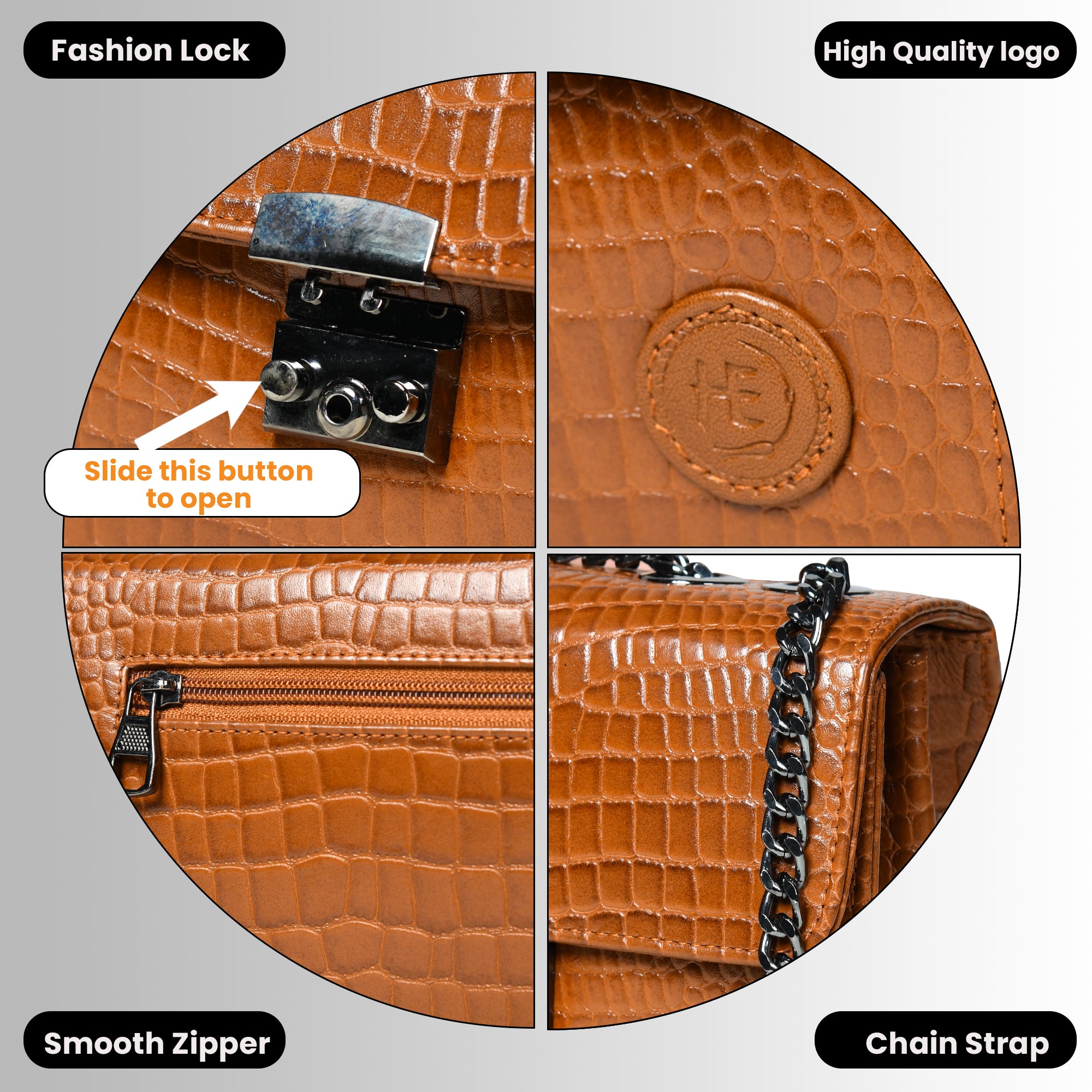 Obsidian Executive Leather Sling Bag - tan Colour