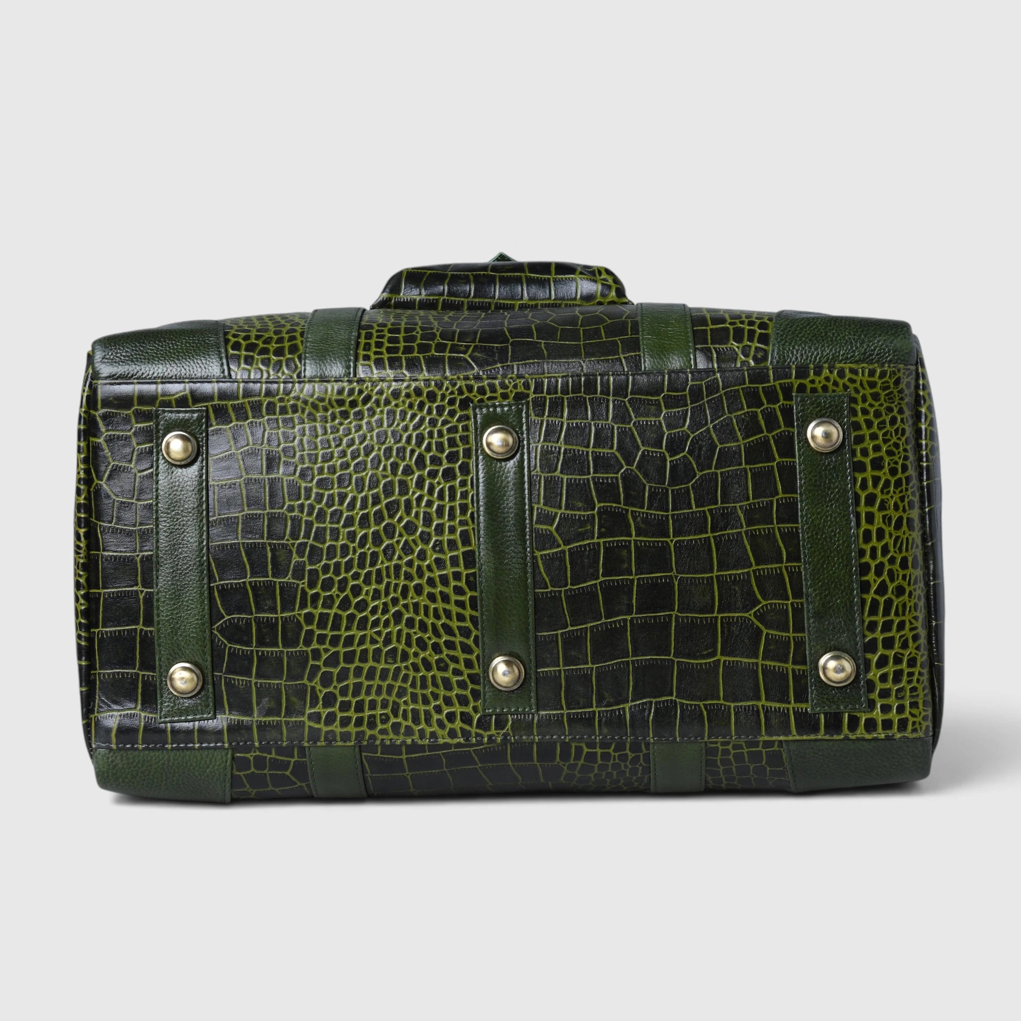 Scarlet Croco Voyager Duffle Bag - Olive Color