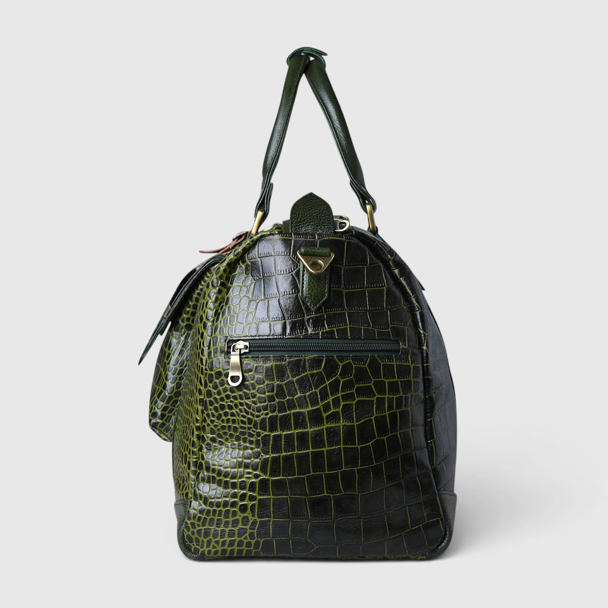 Scarlet Croco Voyager Duffle Bag - Olive Color