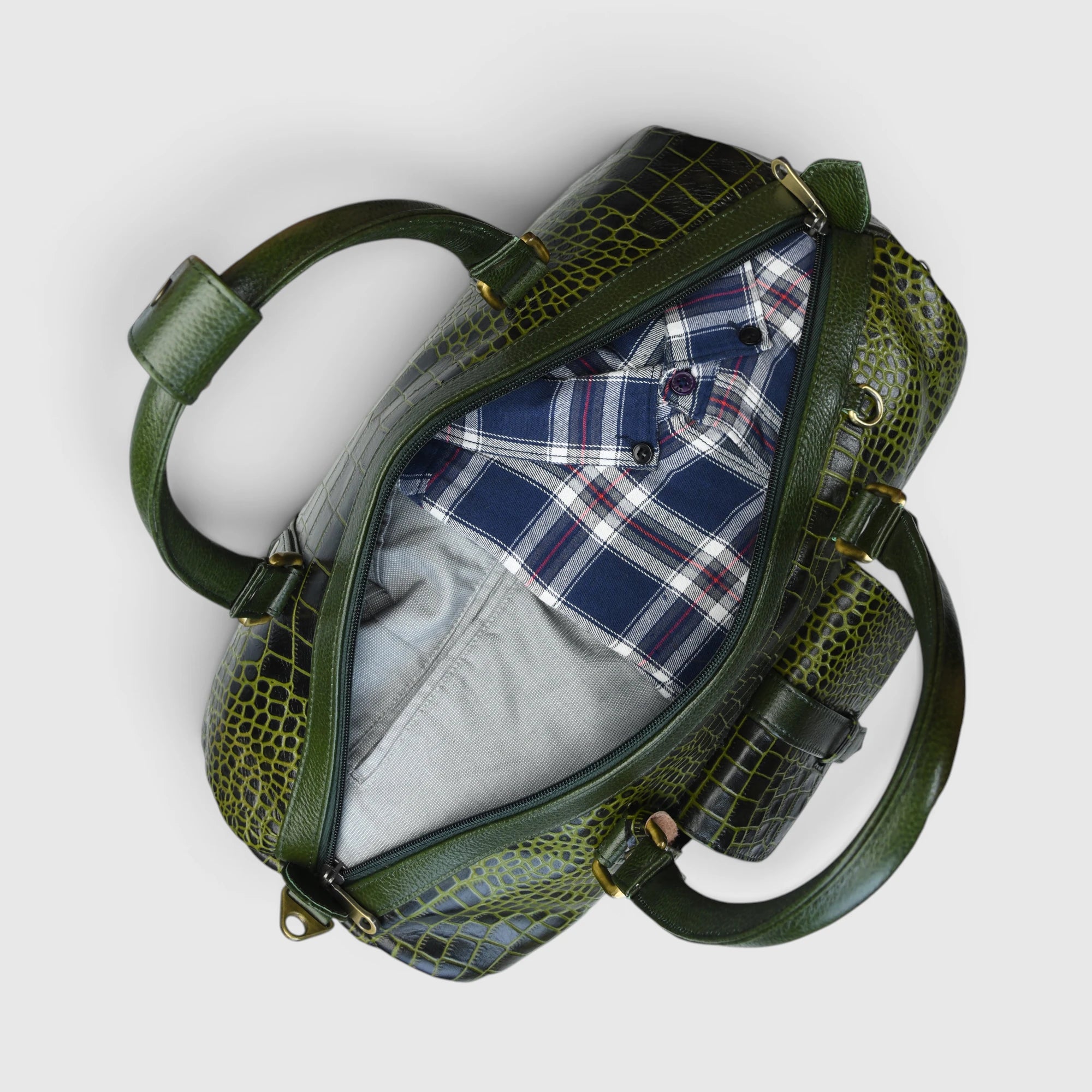 Scarlet Croco Voyager Duffle Bag - Olive Color
